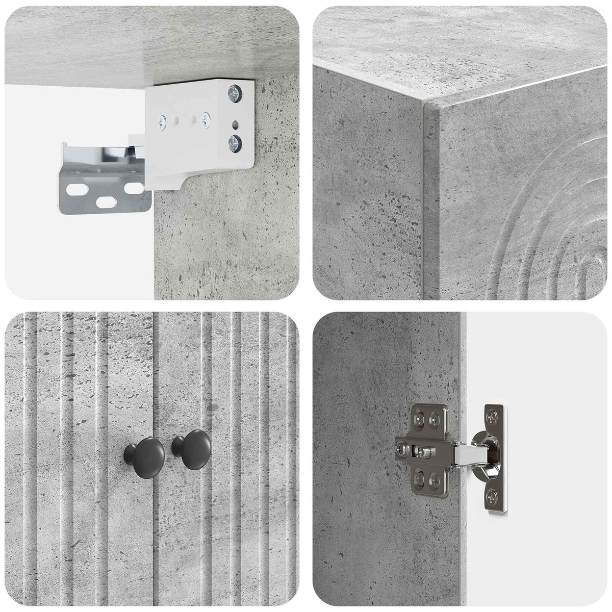 Cabinet Set 2 pcs Concrete Grey Engineered Wood