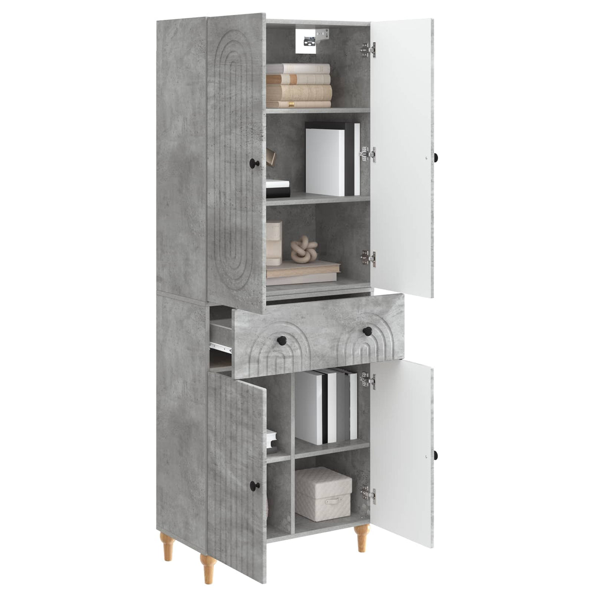 Cabinet Set 2 pcs Concrete Grey Engineered Wood