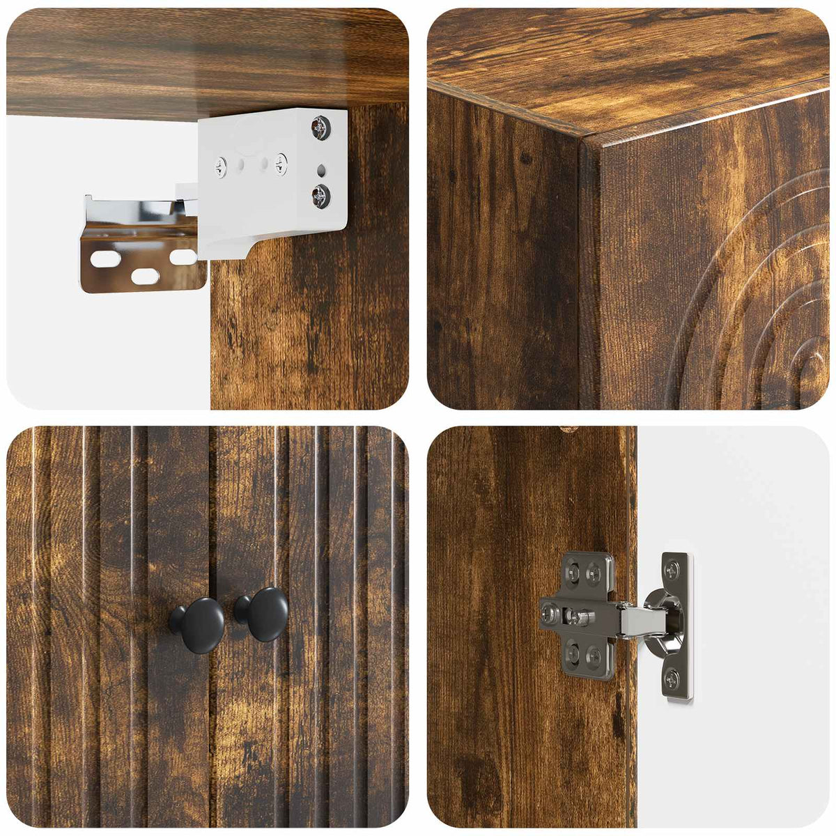 Cabinet Set 2 pcs Smoked Oak Engineered Wood