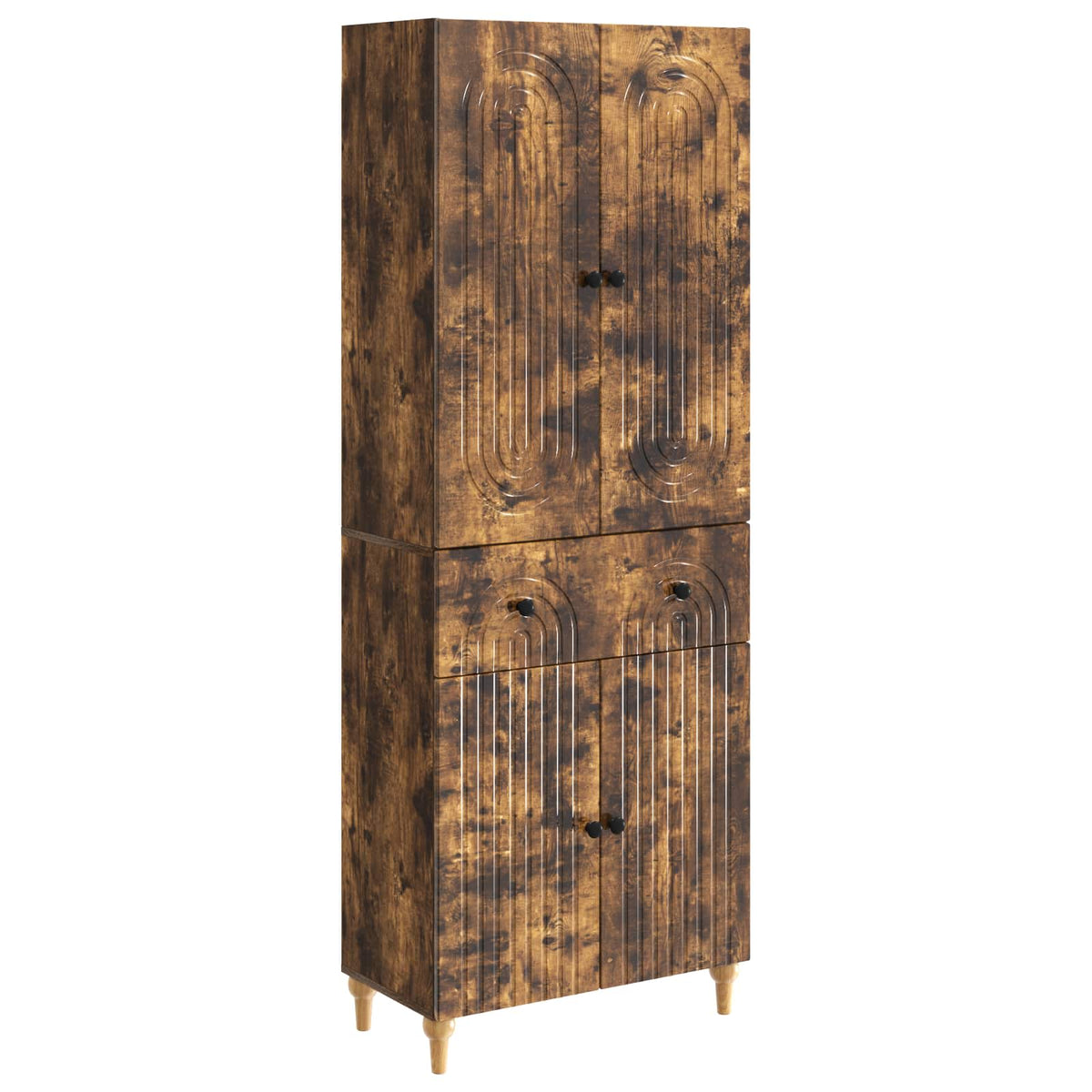 Cabinet Set 2 pcs Smoked Oak Engineered Wood