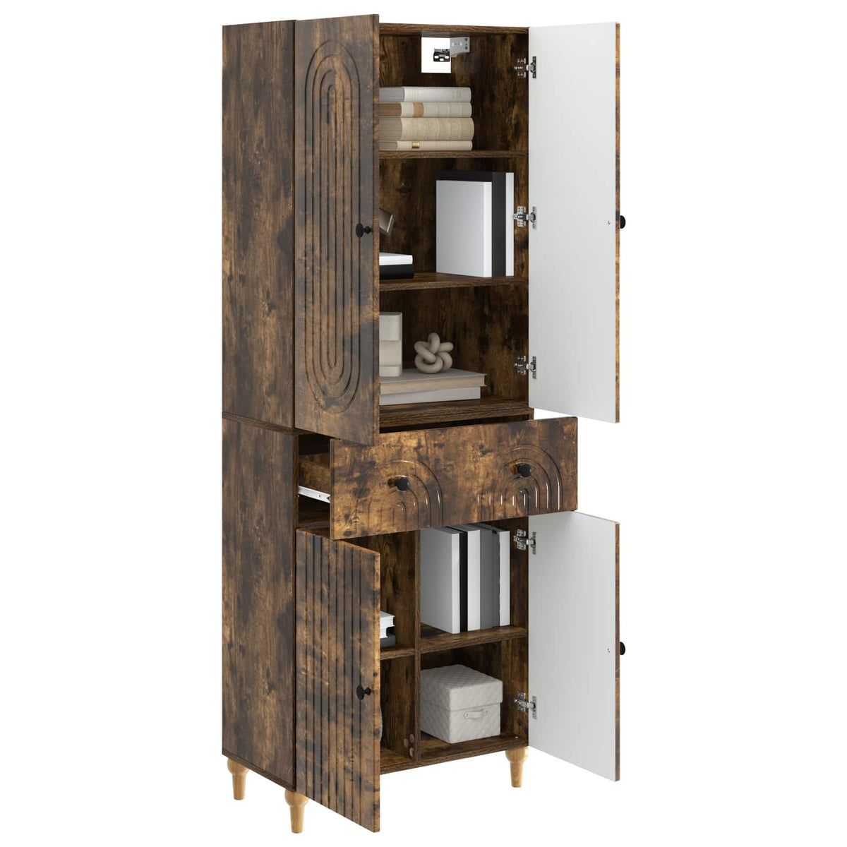 Cabinet Set 2 pcs Smoked Oak Engineered Wood