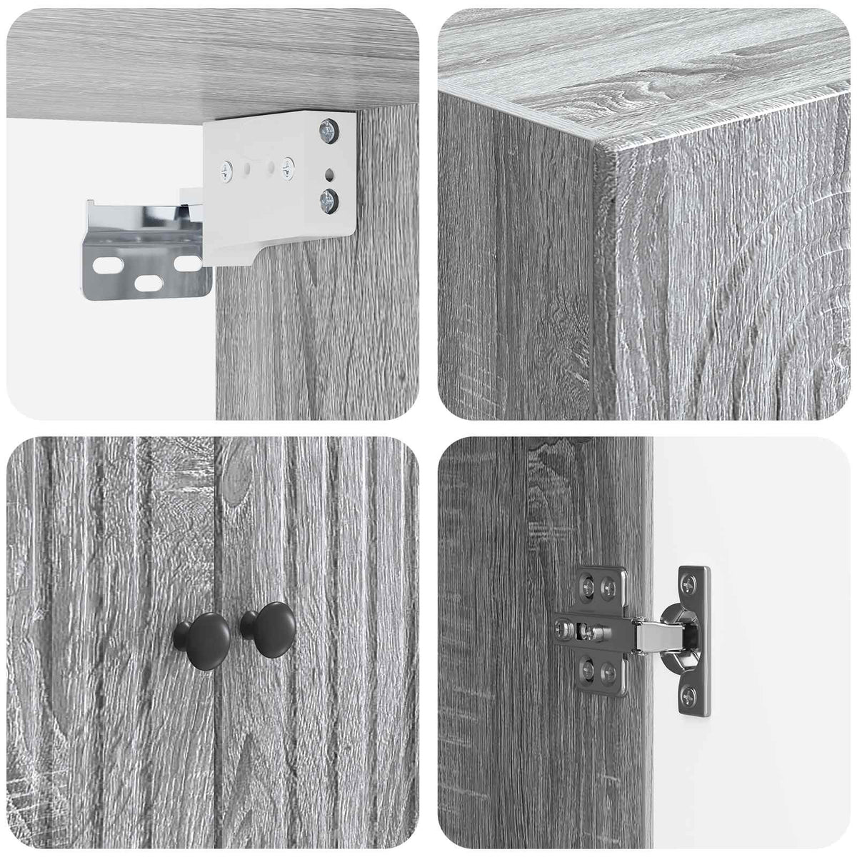 Cabinet Set 2 pcs Grey Sonoma Engineered Wood