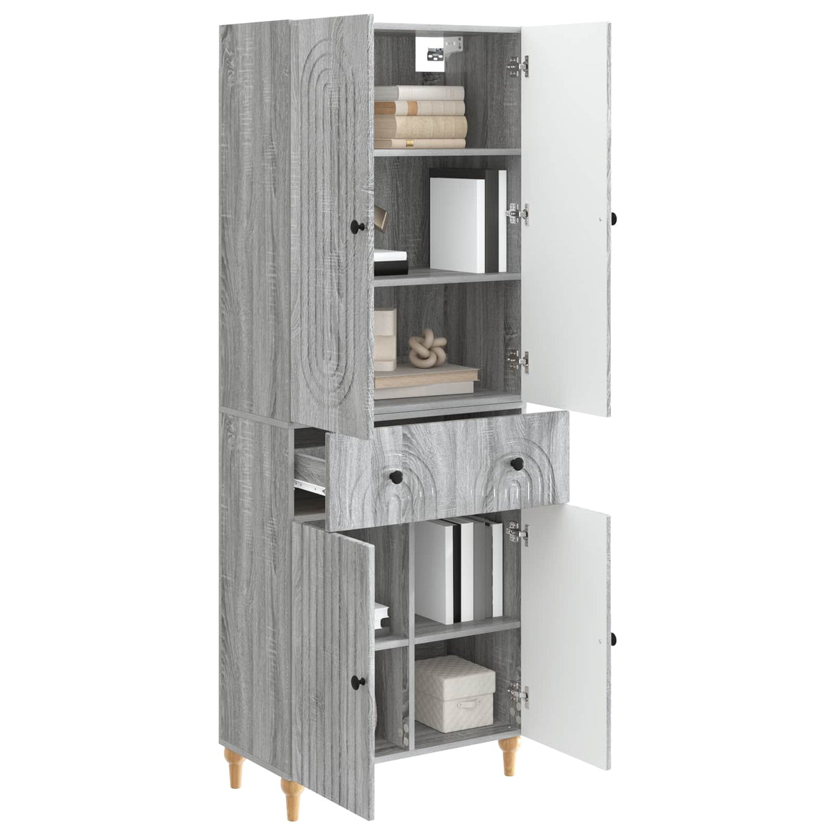 Cabinet Set 2 pcs Grey Sonoma Engineered Wood