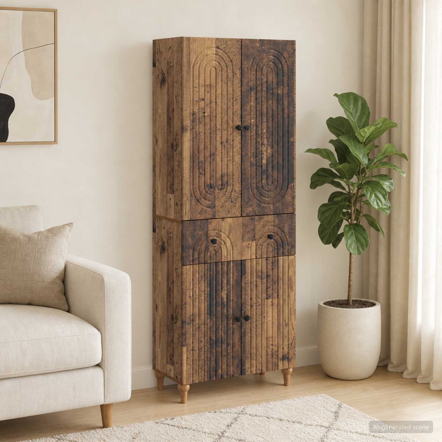 Cabinet Set 2 pcs 66 x 34.5 x 90 cm Engineered Wood