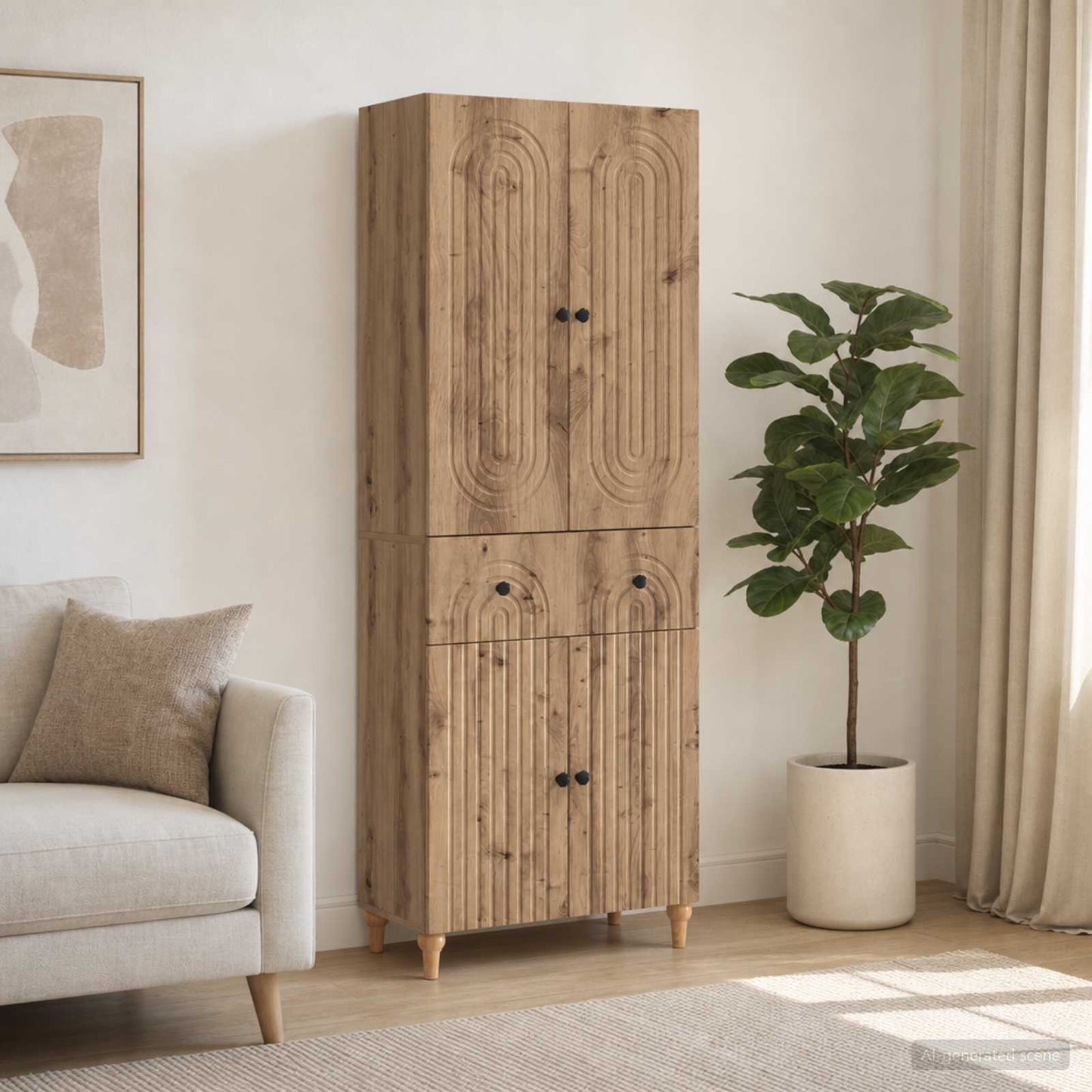 Cabinet Set 2 pcs Engineered Wood