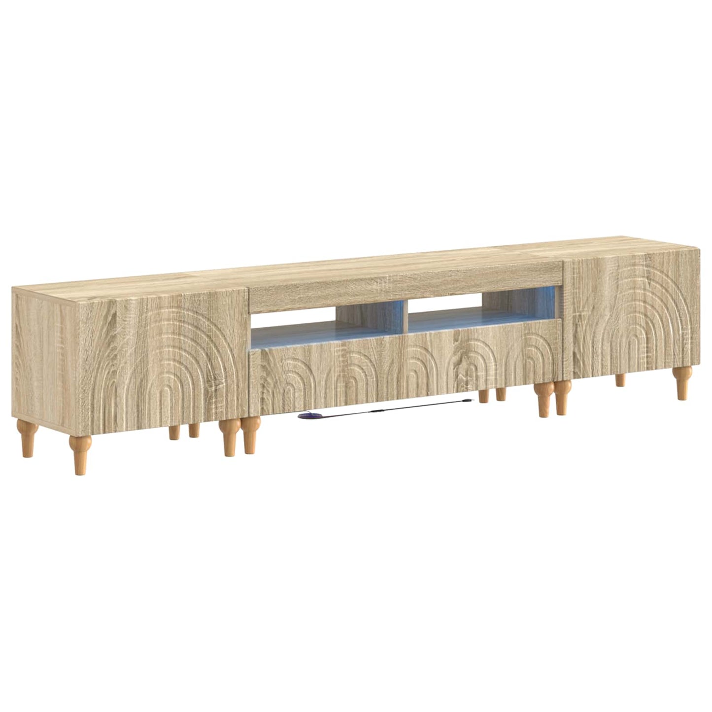 3 Piece LED TV Cabinet Sonoma Oak Engineered Wood