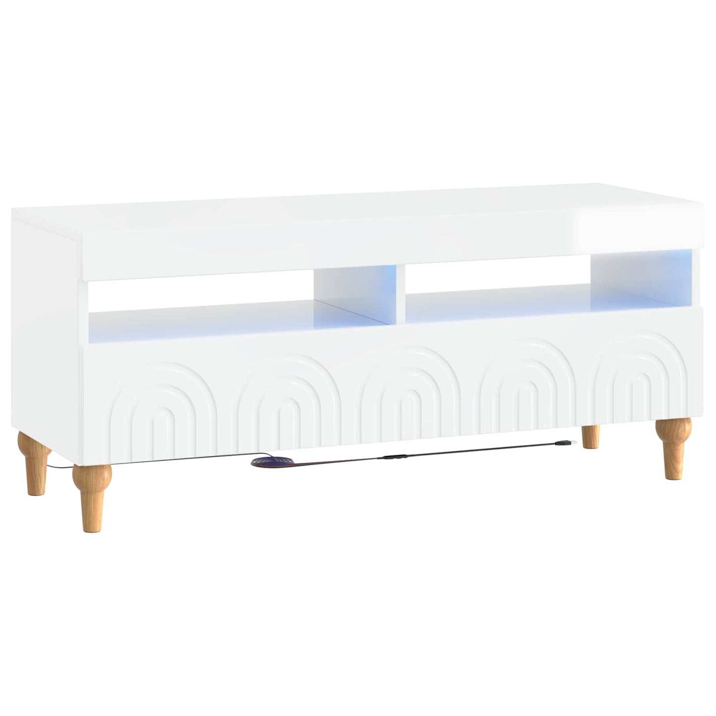 3 Piece LED TV Cabinet High Gloss White Engineered Wood