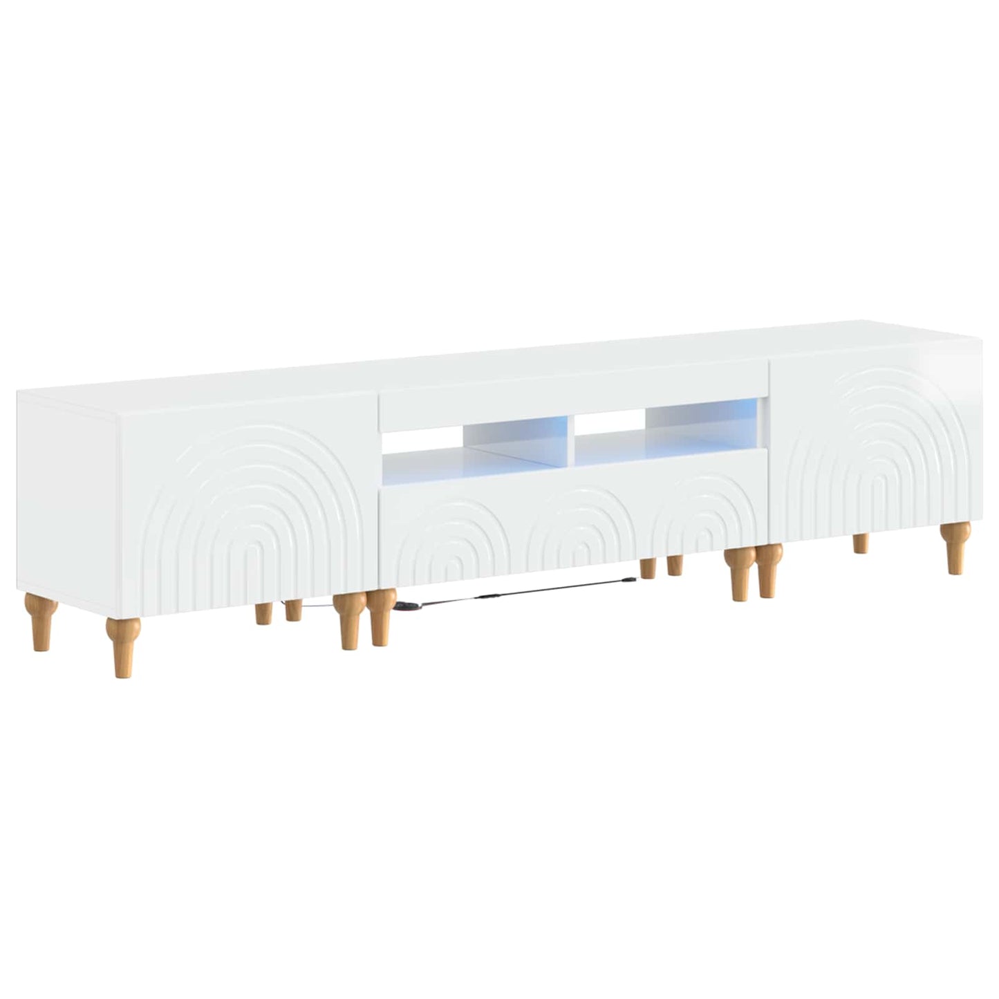 3 Piece LED TV Cabinet High Gloss White Engineered Wood