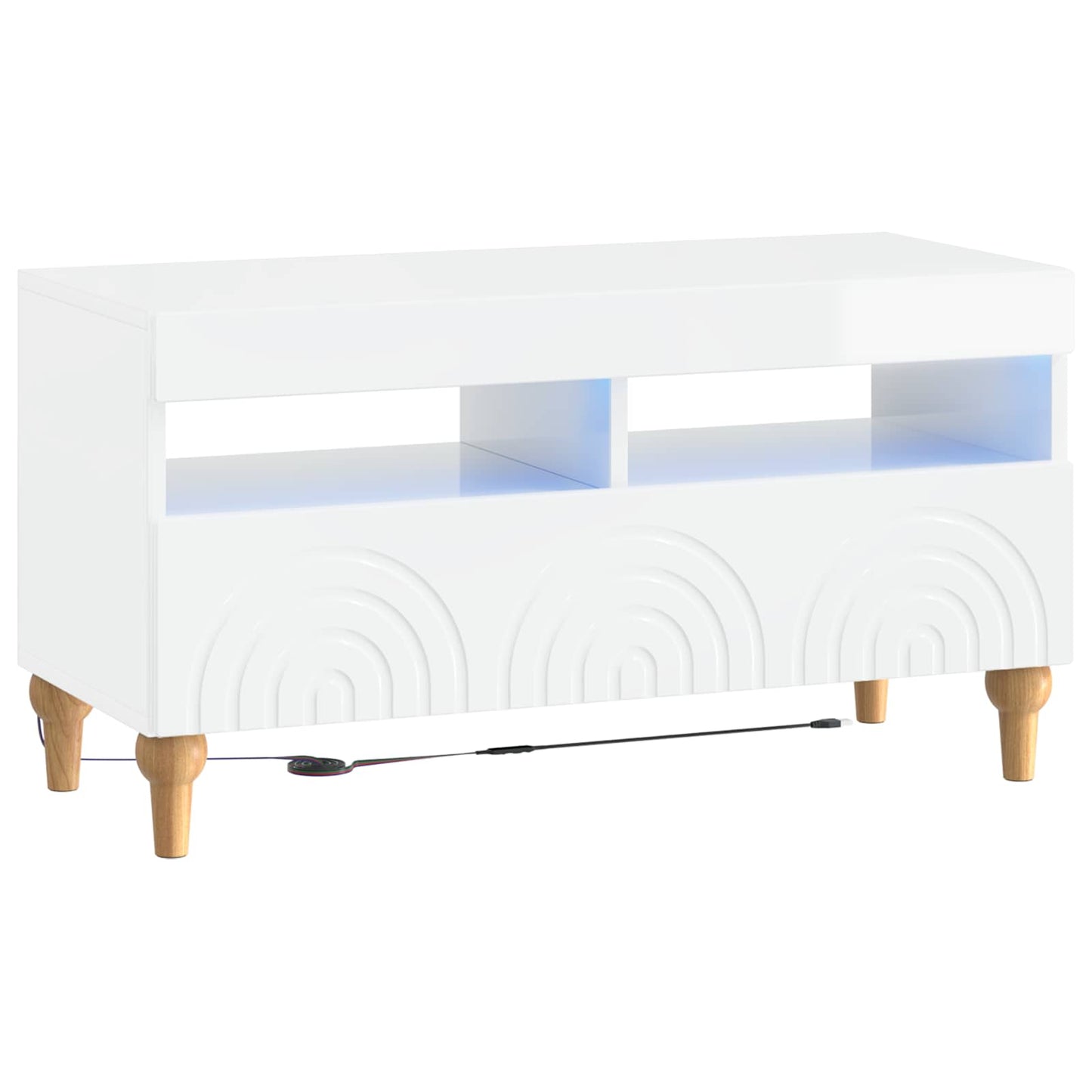 3 Piece LED TV Cabinet High Gloss White Engineered Wood
