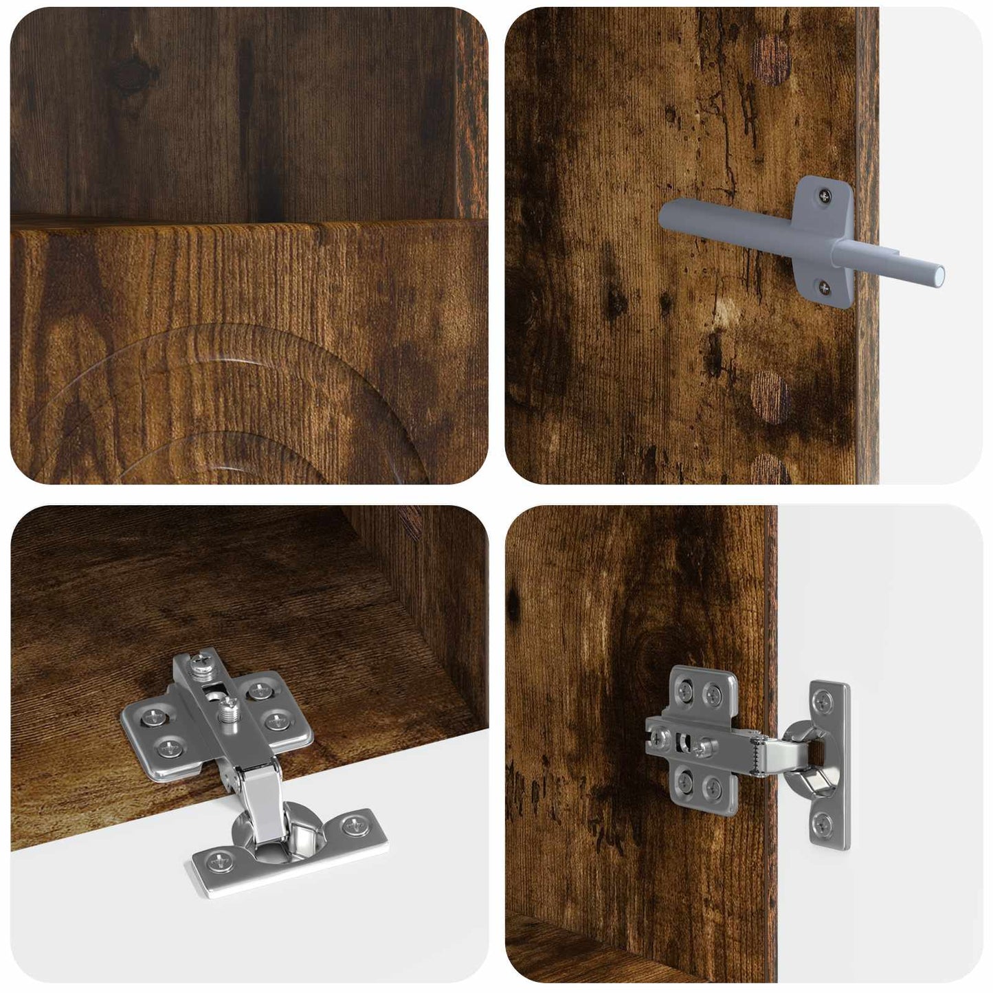 3 Piece LED TV Cabinet Smoked Oak Engineered Wood
