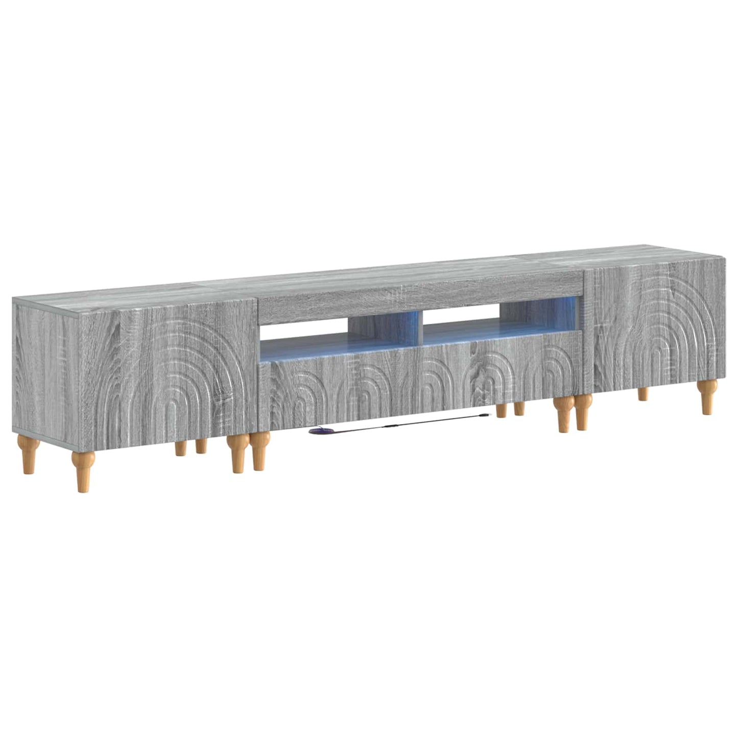 3 Piece LED TV Cabinet Grey Sonoma Engineered Wood