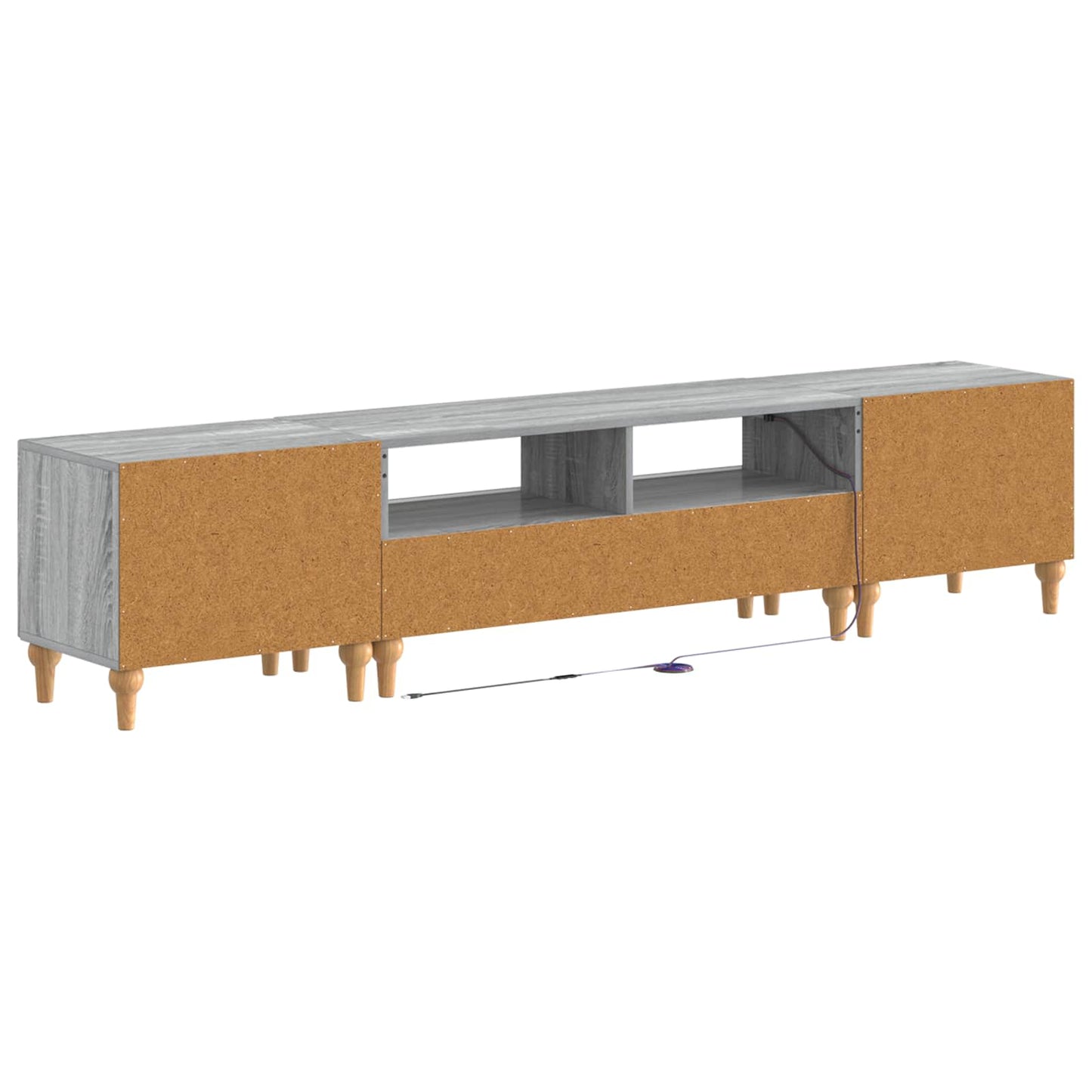 3 Piece LED TV Cabinet Grey Sonoma Engineered Wood
