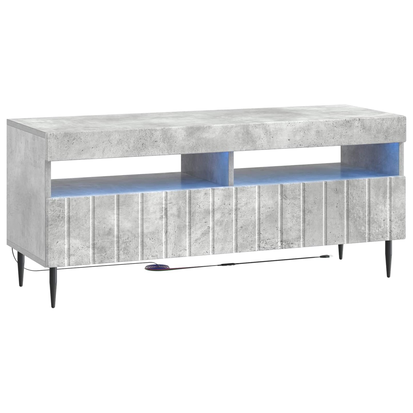5 Piece LED TV Cabinet Concrete Grey Engineered Wood