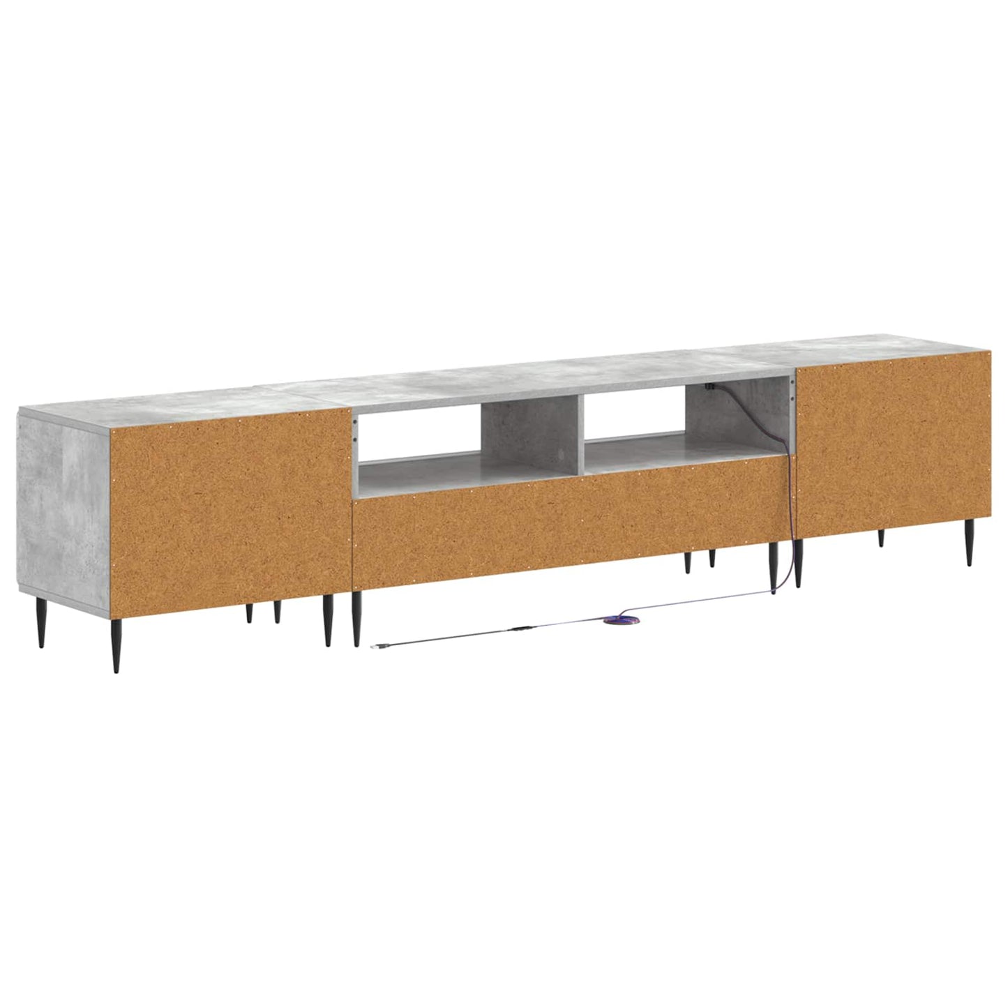 5 Piece LED TV Cabinet Concrete Grey Engineered Wood