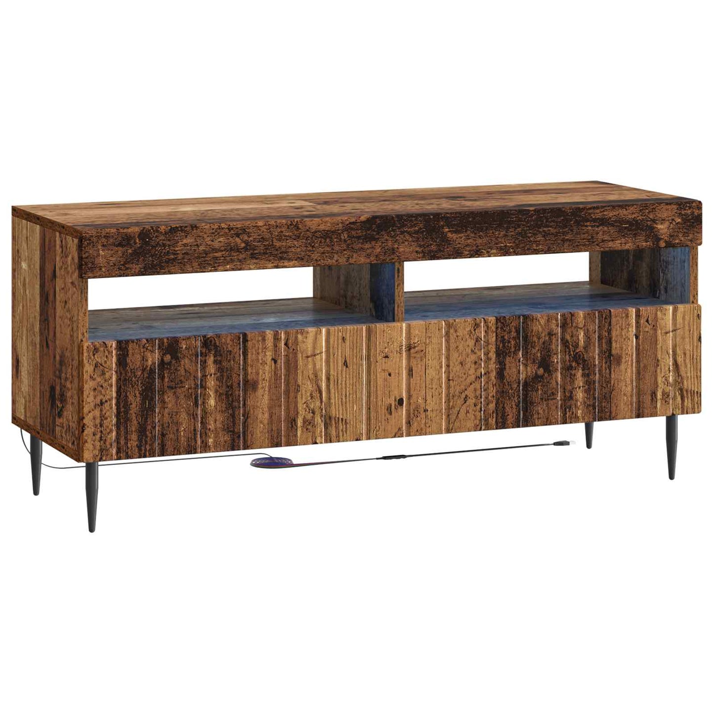 5 Piece LED TV Cabinet Old Wood Engineered Wood