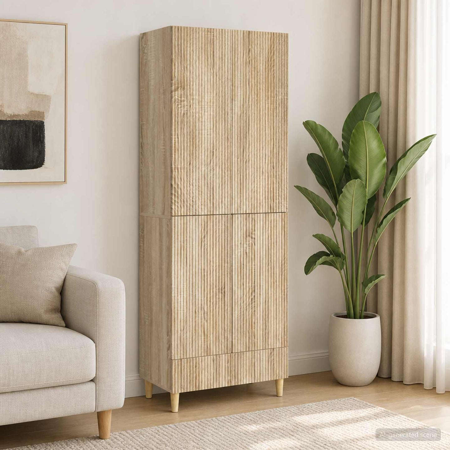 Cabinet Set 2 pcs Engineered Wood