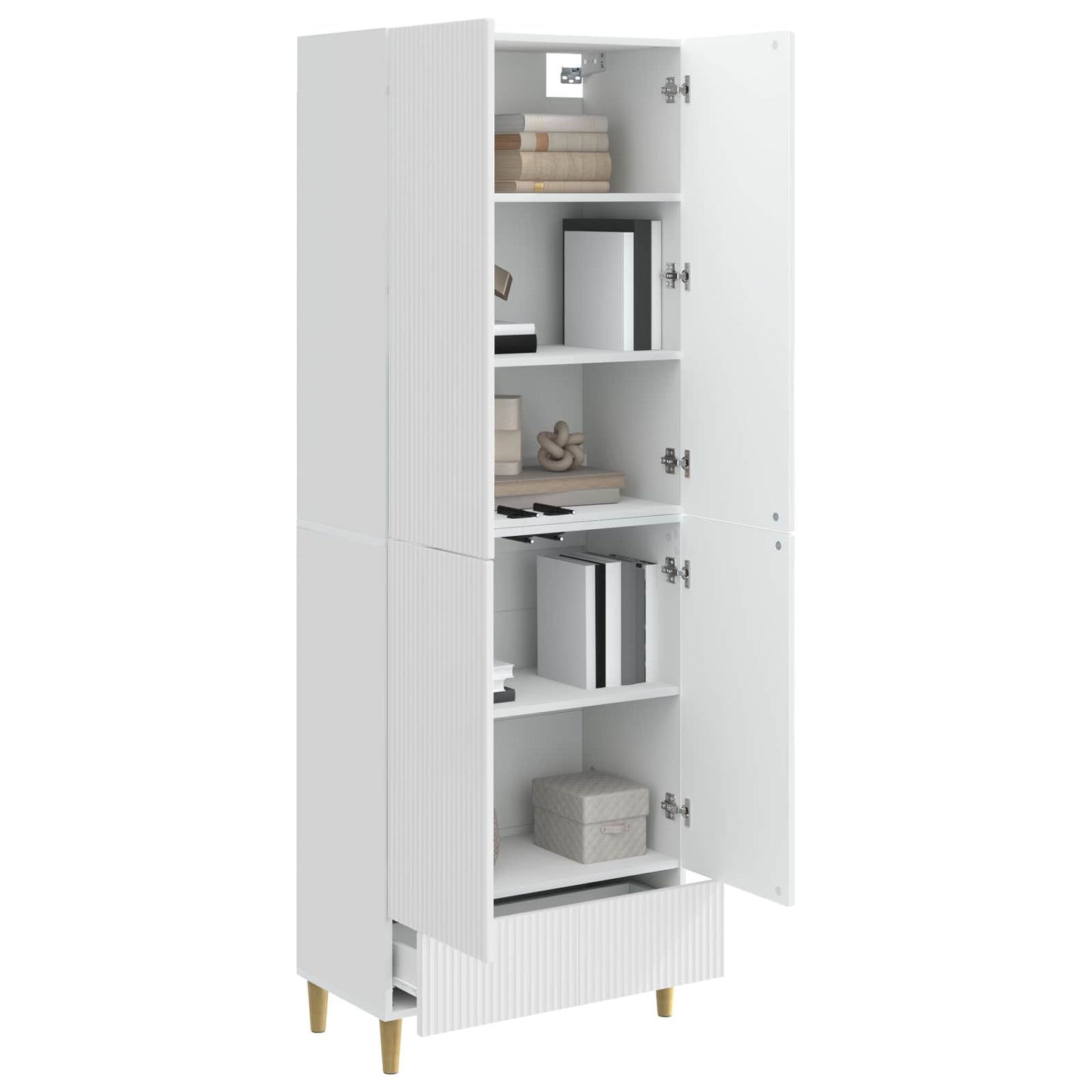 Cabinet Set 2 pcs High Gloss White 66 x 34.5 x 95 cm