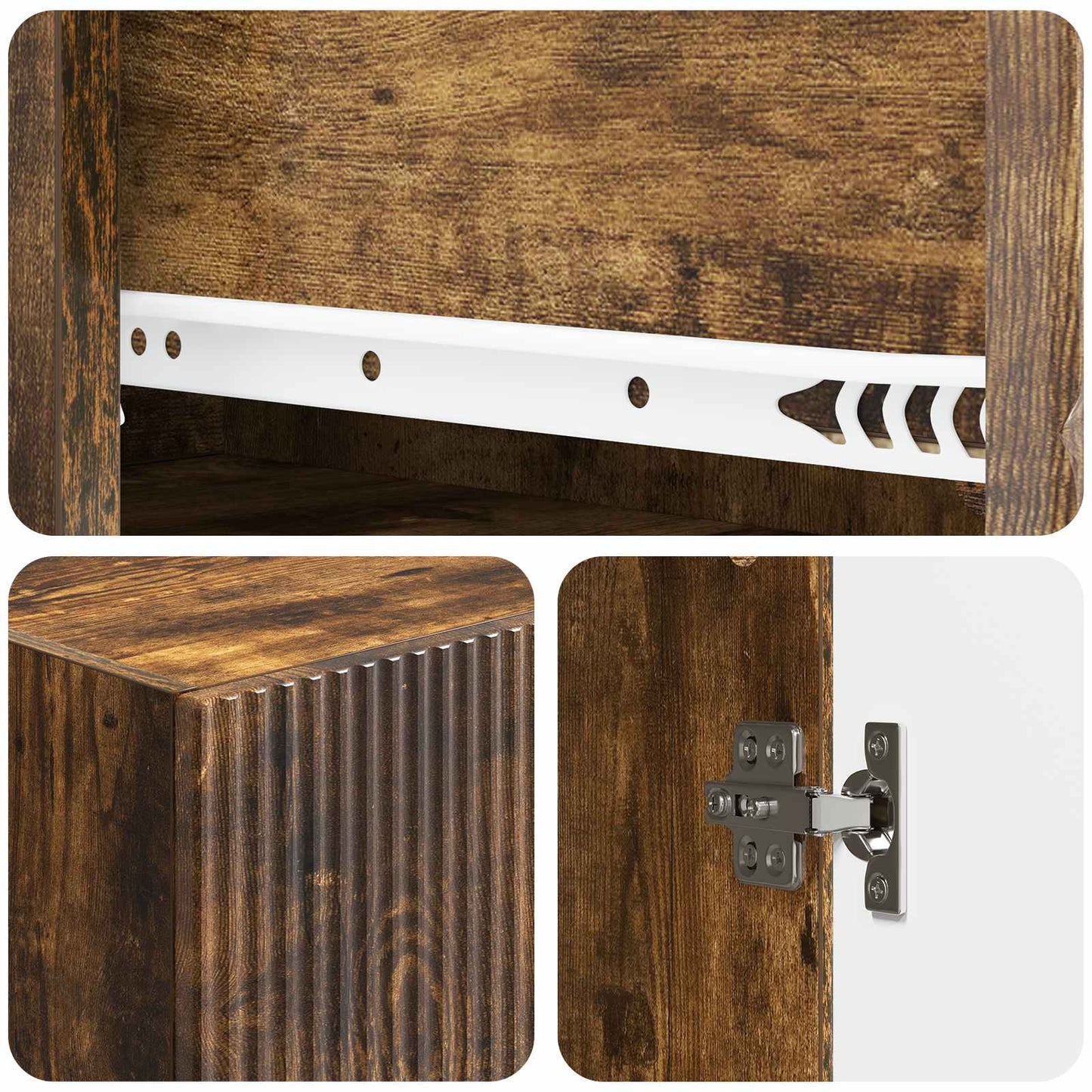 Cabinet Set 2 pcs Smoked Oak Engineered Wood