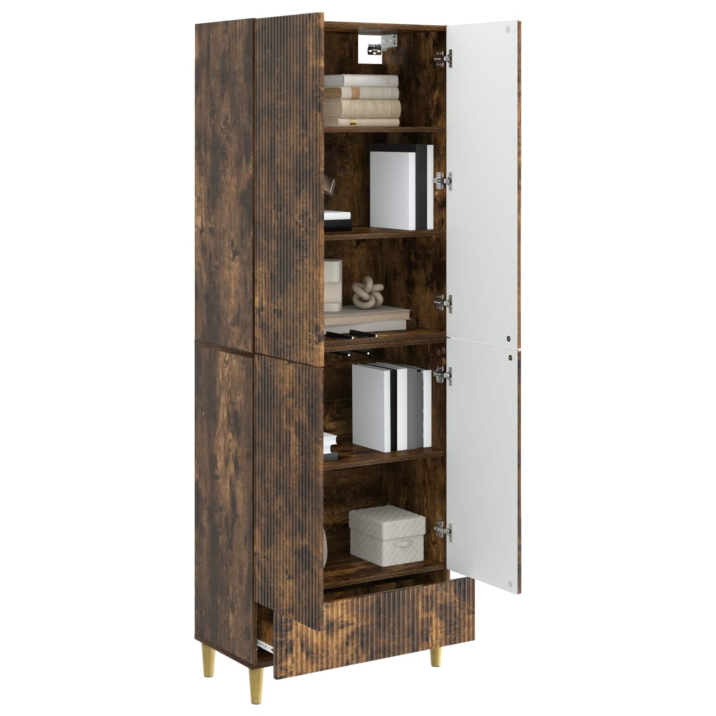 Cabinet Set 2 pcs Smoked Oak Engineered Wood
