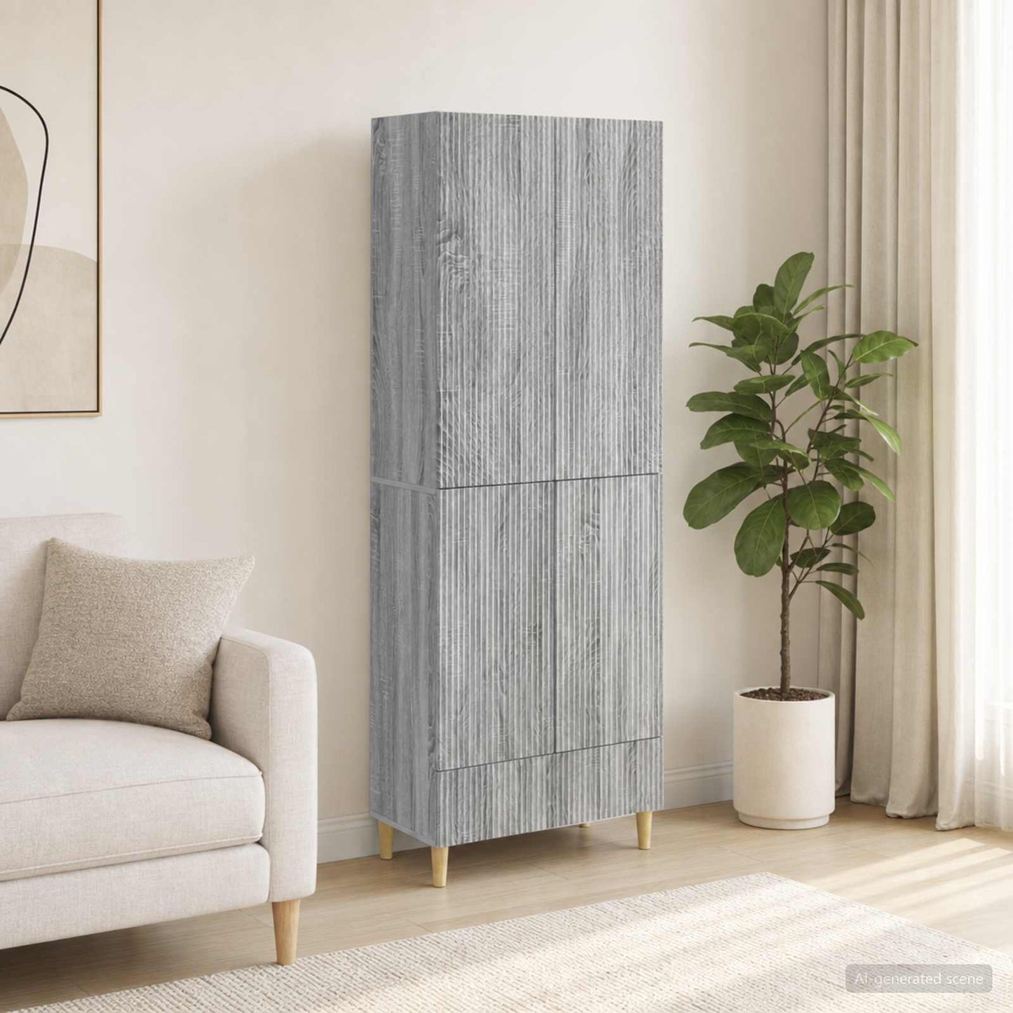 Cabinet Set 2 pcs Engineered Wood
