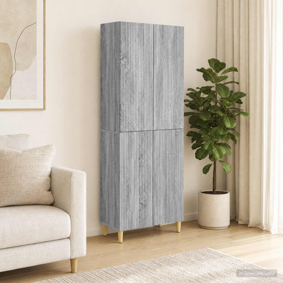 Cabinet Set 2 pcs Grey Sonoma Engineered Wood