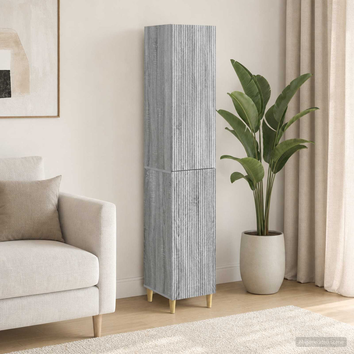 Cabinet Set 2 pcs Grey Sonoma Engineered Wood