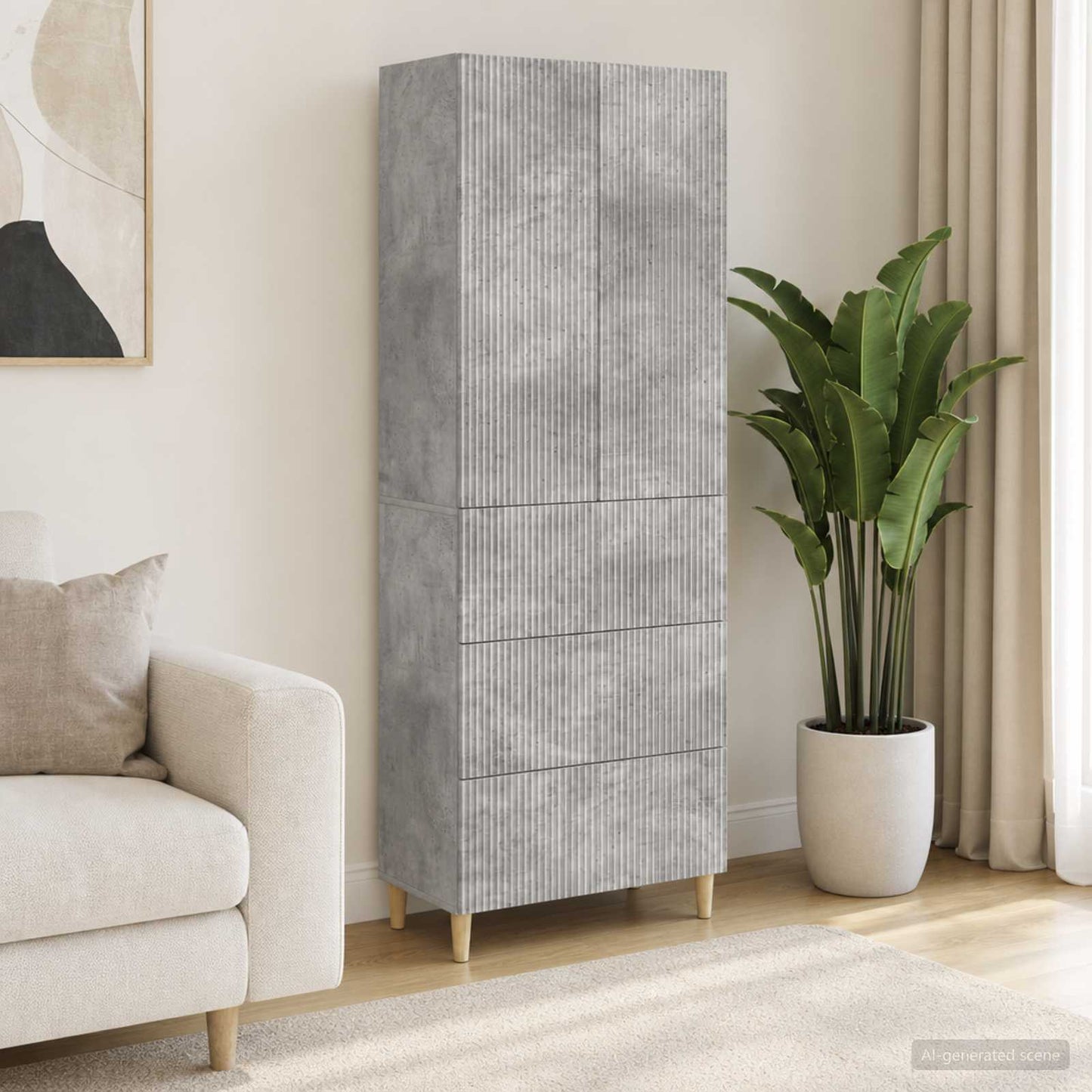 Cabinet Set 2 pcs Engineered Wood