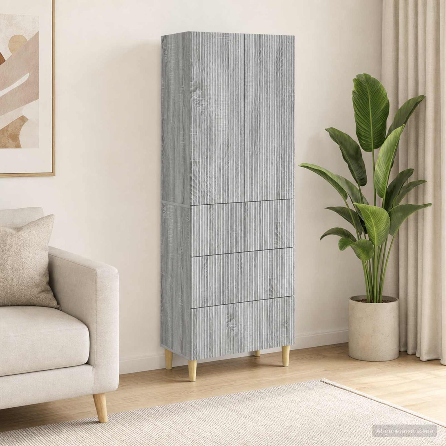 Cabinet Set 2 pcs Engineered Wood