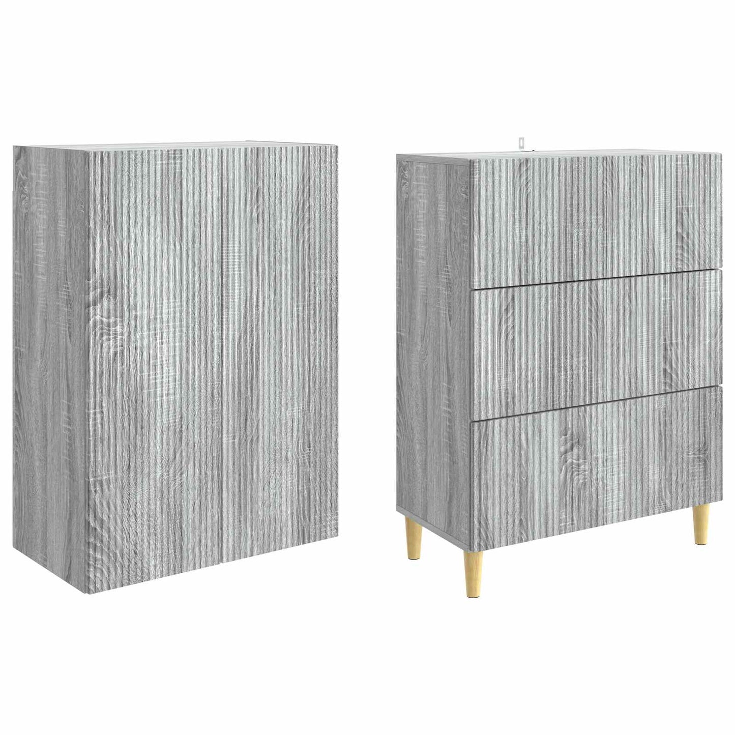 Cabinet Set 2 pcs Engineered Wood