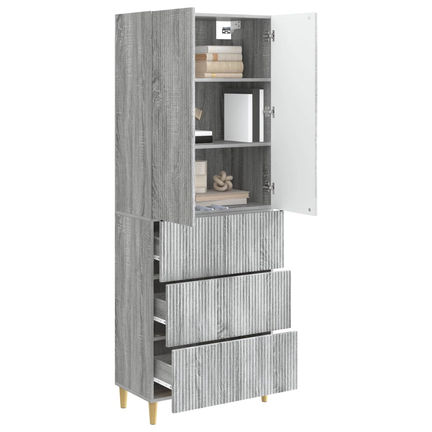 Cabinet Set 2 pcs 66 x 34.5 x 90 cm Engineered Wood