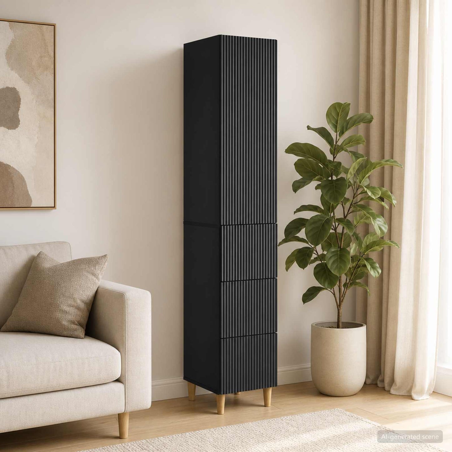 Cabinet Set 2 pcs 33 x 34.5 x 90 cm Engineered Wood