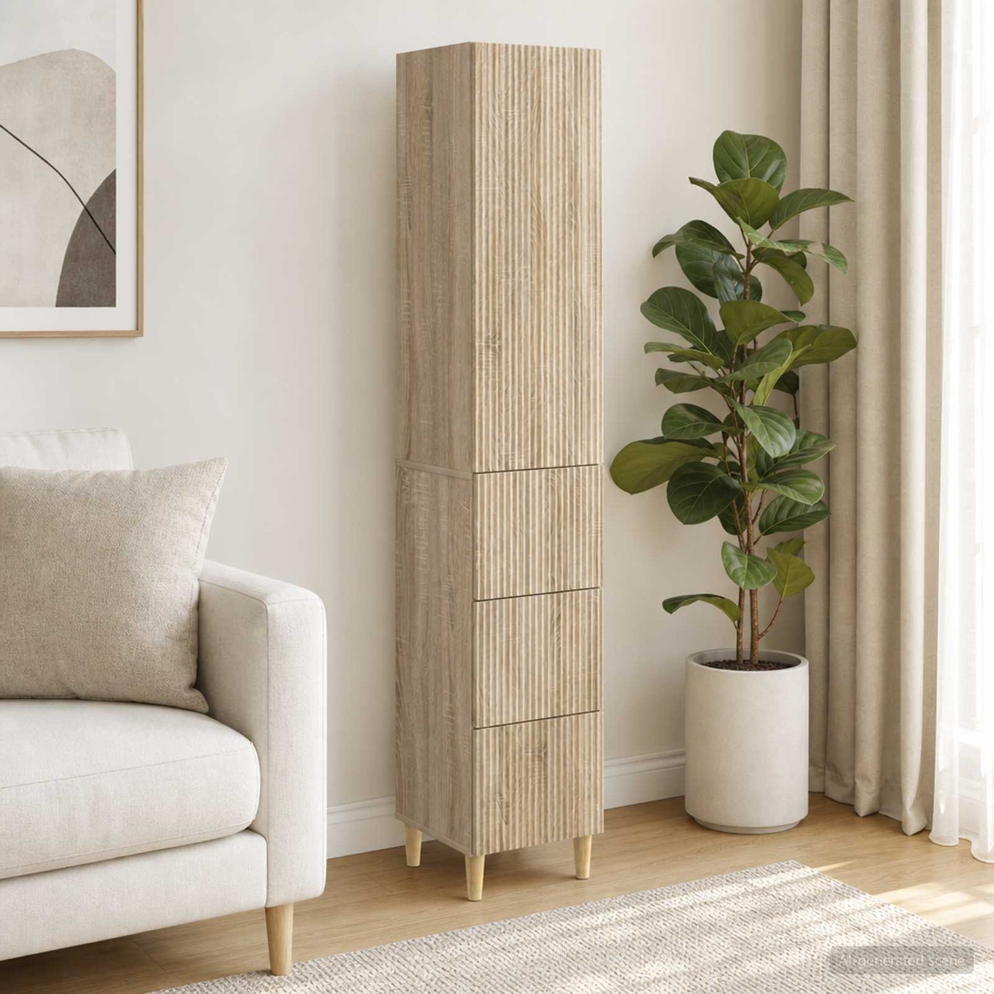 Cabinet Set 2 pcs 33 x 34.5 x 90 cm Engineered Wood