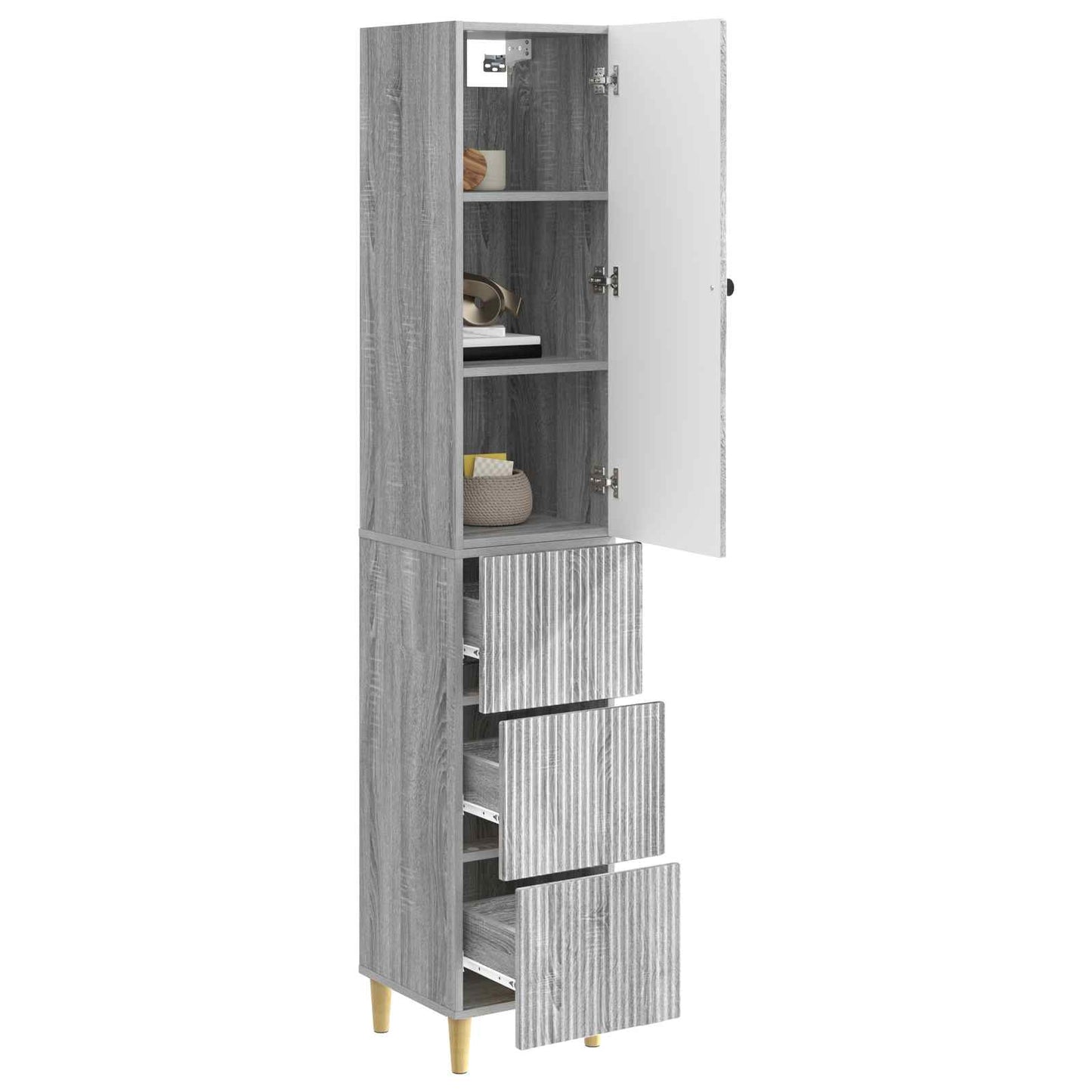 Cabinet Set 2 pcs Grey Sonoma 33 x 34.5 x 90 cm Engineered Wood