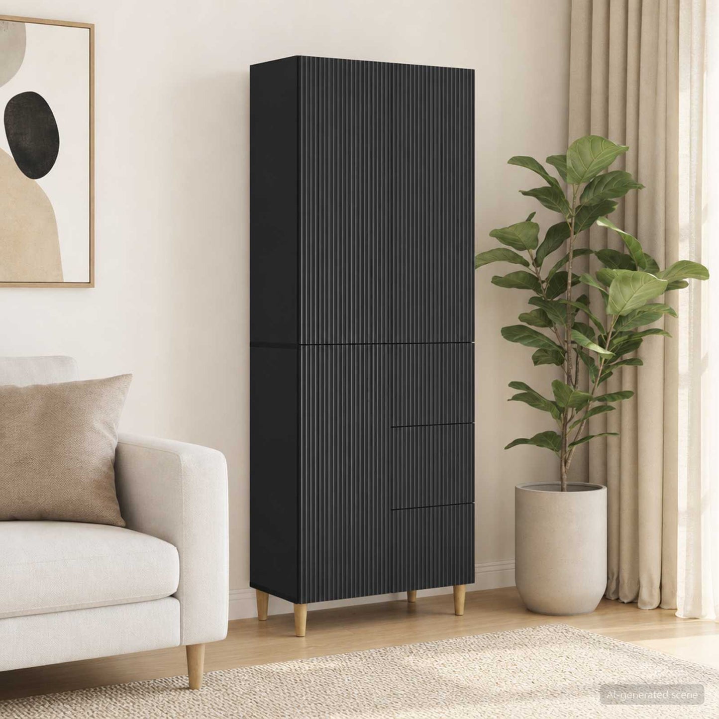 Cabinet Set 2 pcs 66 x 34.5 x 90 cm Engineered Wood
