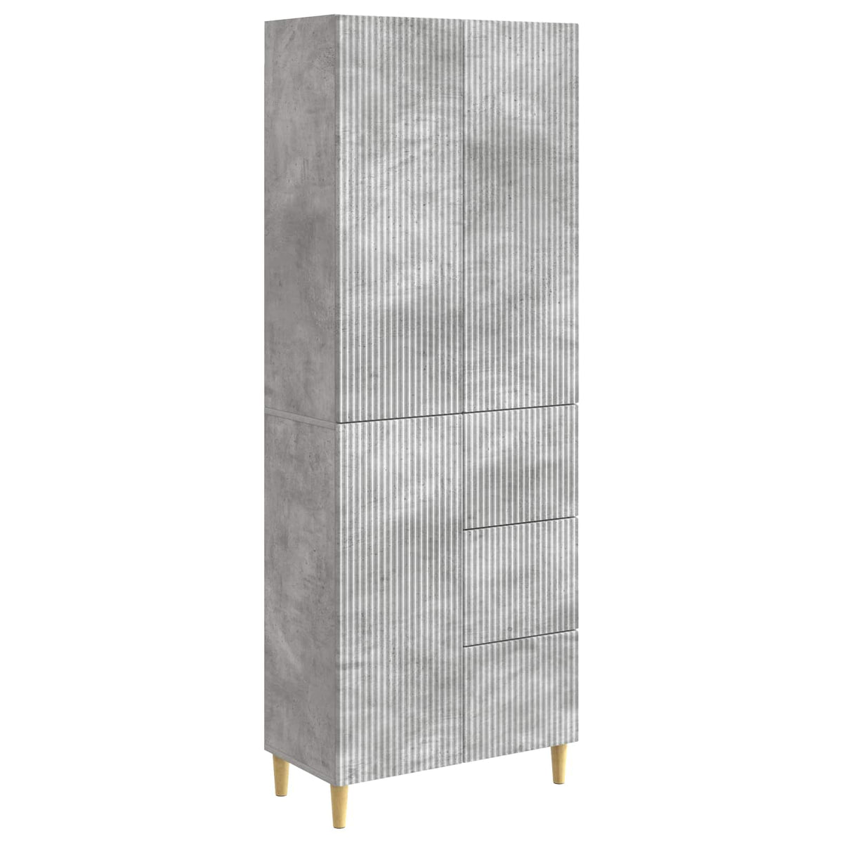Cabinet Set 2 pcs Concrete Grey Engineered Wood