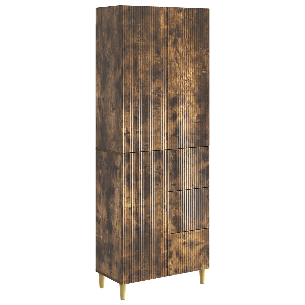 Cabinet Set 2 pcs Smoked Oak Engineered Wood