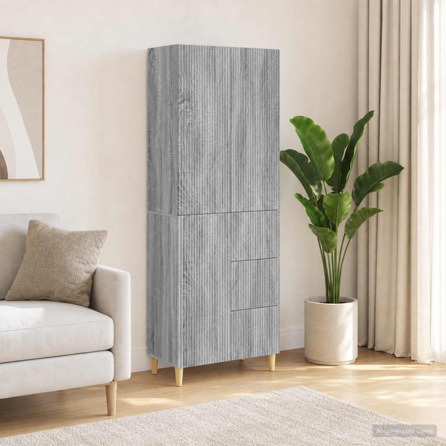 Cabinet Set 2 pcs Grey Sonoma 66 x 34.5 x 90 cm Engineered Wood