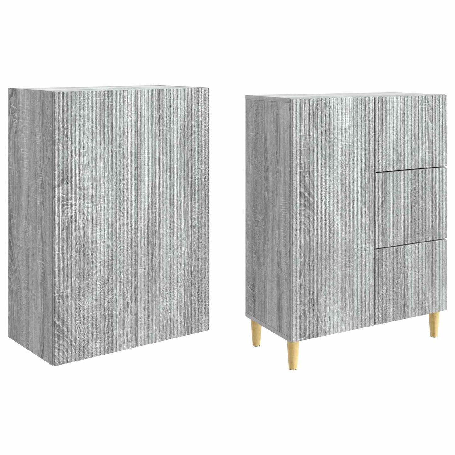 Cabinet Set 2 pcs Grey Sonoma Engineered Wood