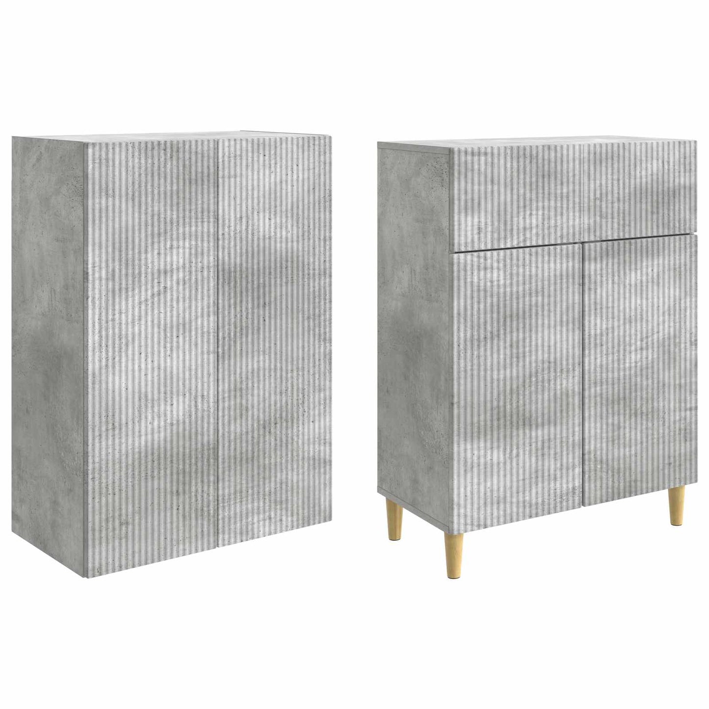 Cabinet Set 2 pcs Concrete Grey 66 x 34.5 x 90 cm
