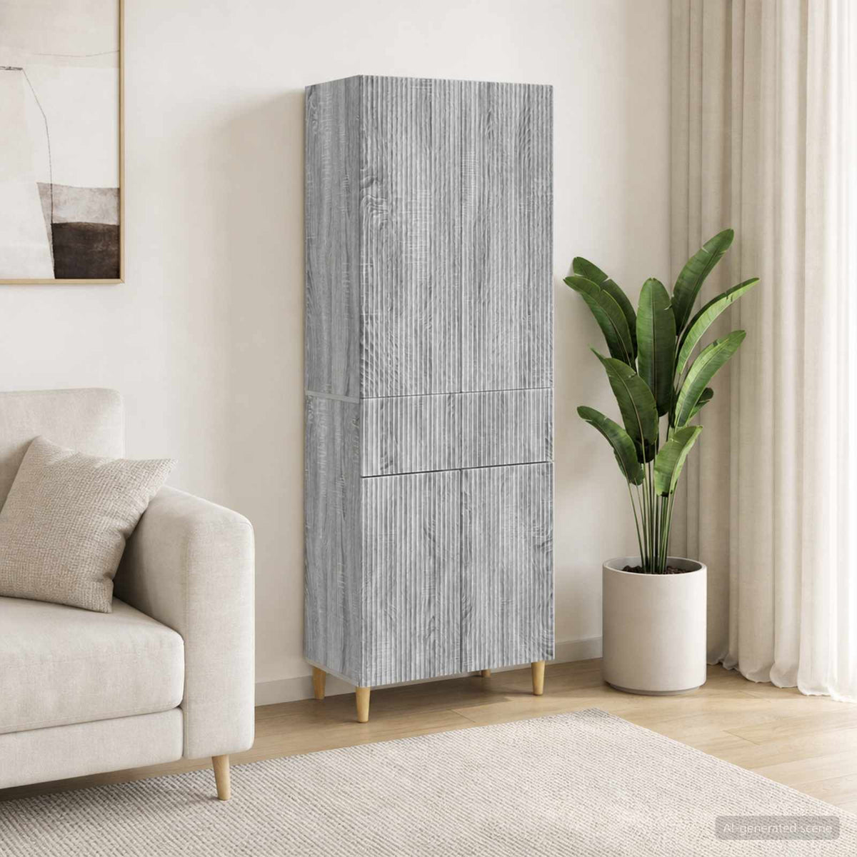 Cabinet Set 2 pcs Grey Sonoma Engineered Wood