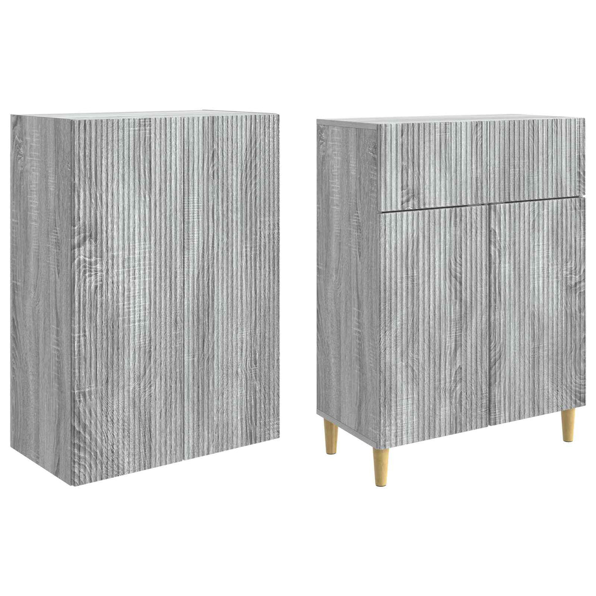 Cabinet Set 2 pcs Grey Sonoma Engineered Wood