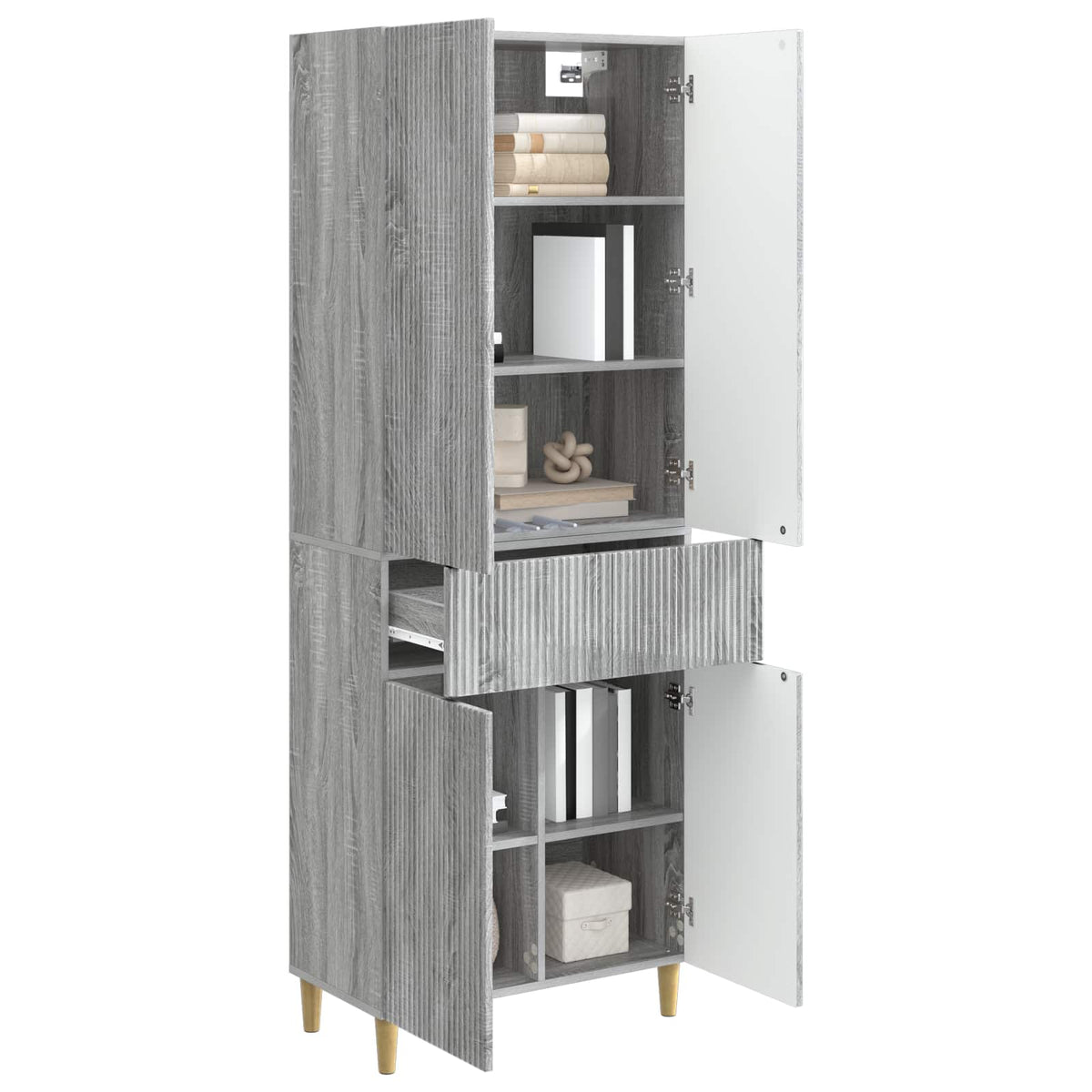 Cabinet Set 2 pcs Grey Sonoma Engineered Wood
