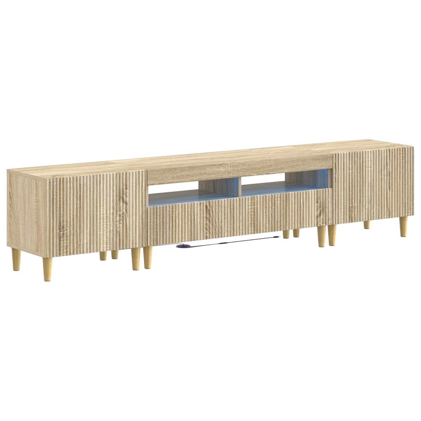 5 Piece LED TV Cabinet Sonoma Oak Engineered Wood