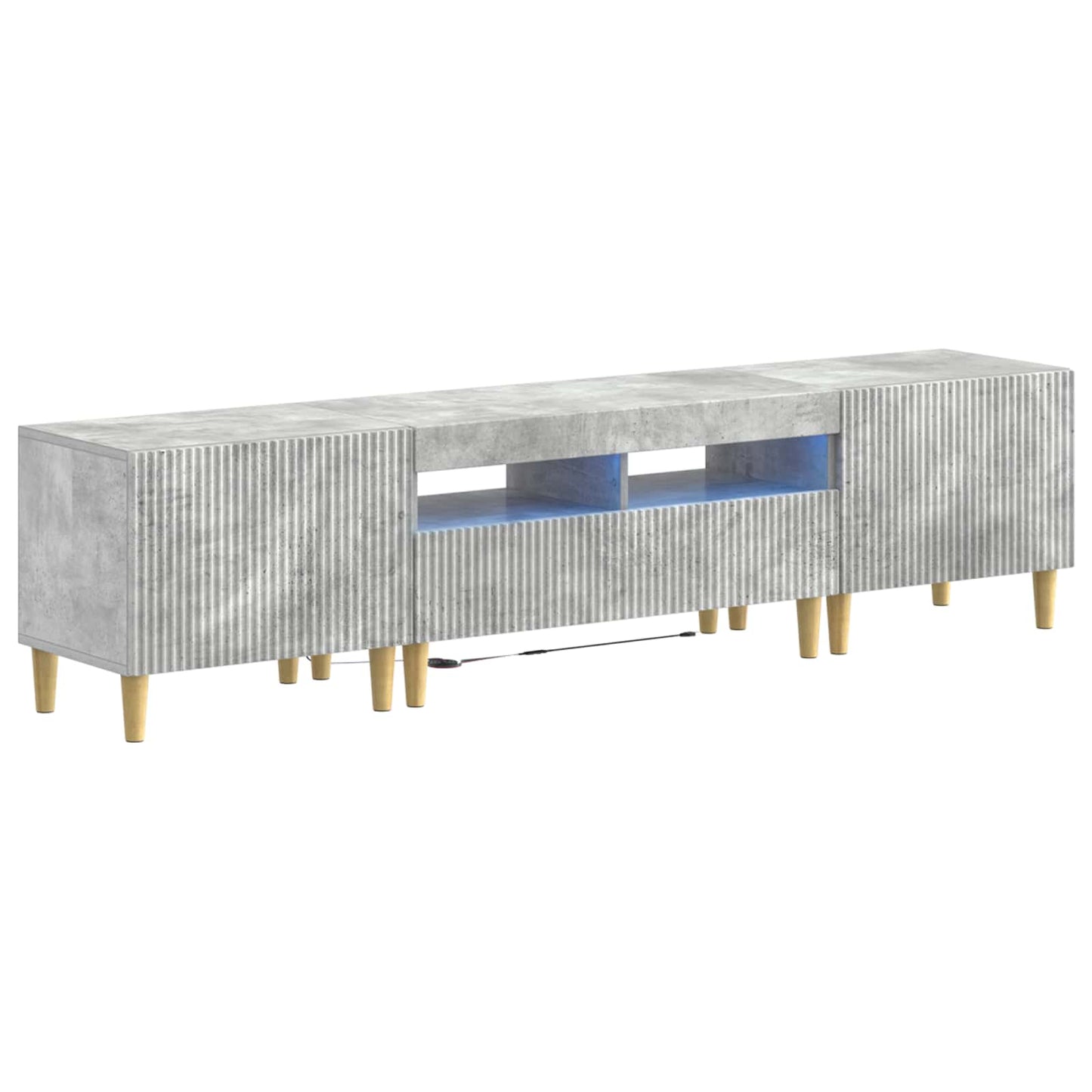 5 Piece LED TV Cabinet Concrete Grey Engineered Wood