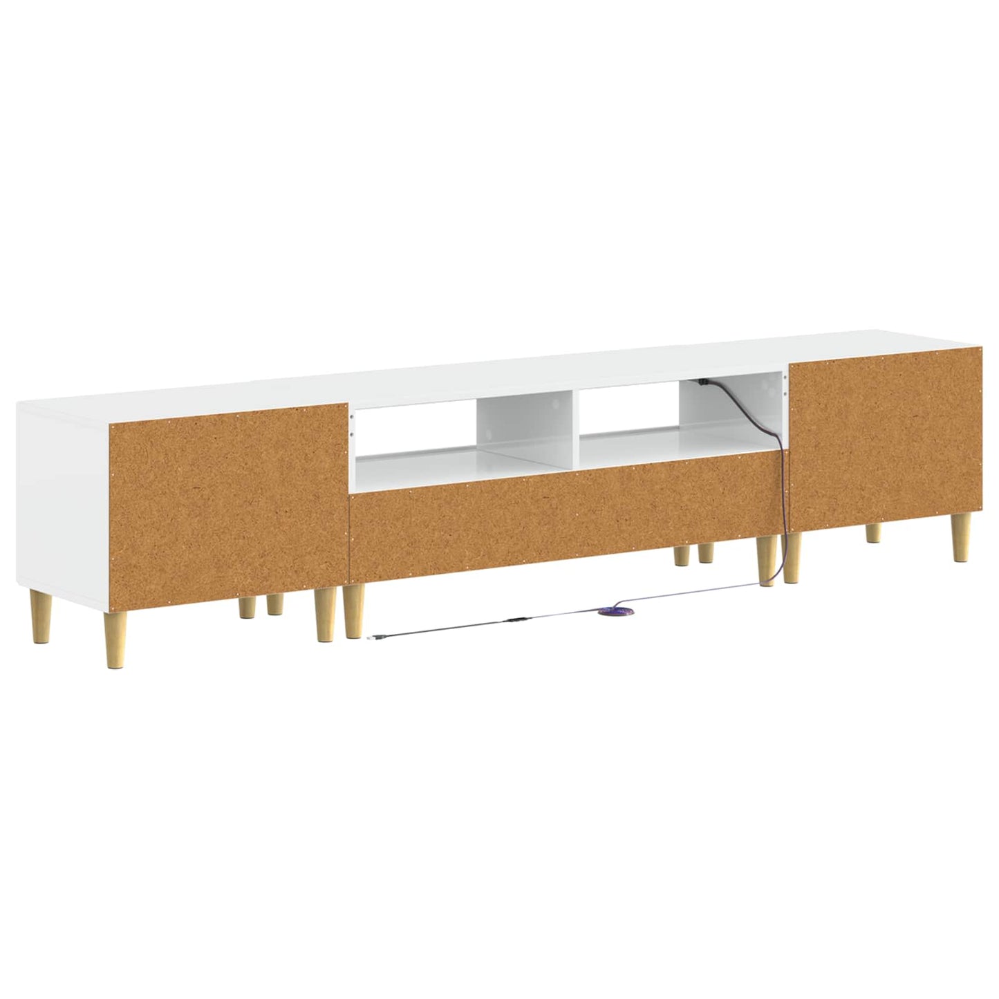 5 Piece LED TV Cabinet High Gloss White Engineered Wood