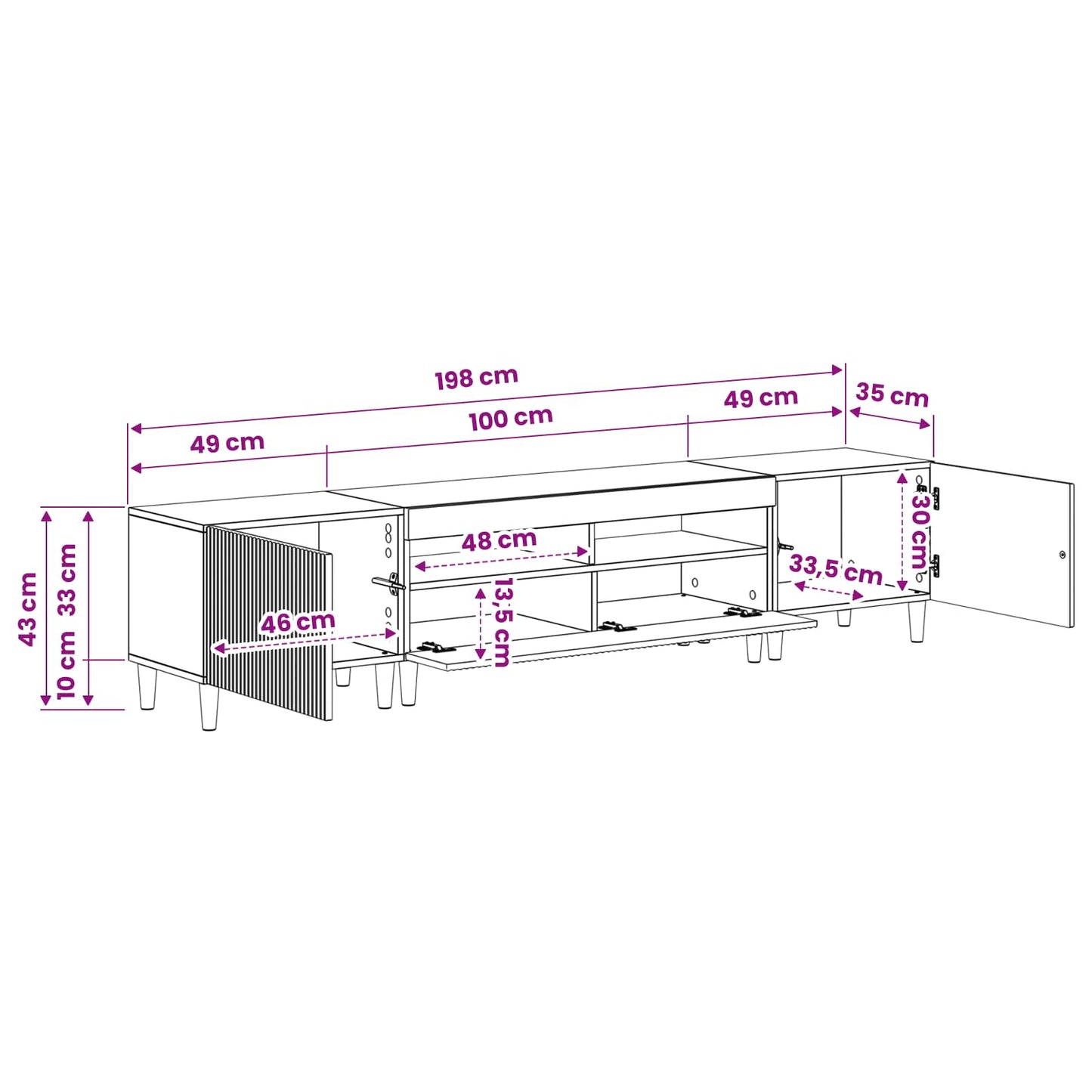 5 Piece LED TV Cabinet ARNHEM Smoked Oak Engineered Wood