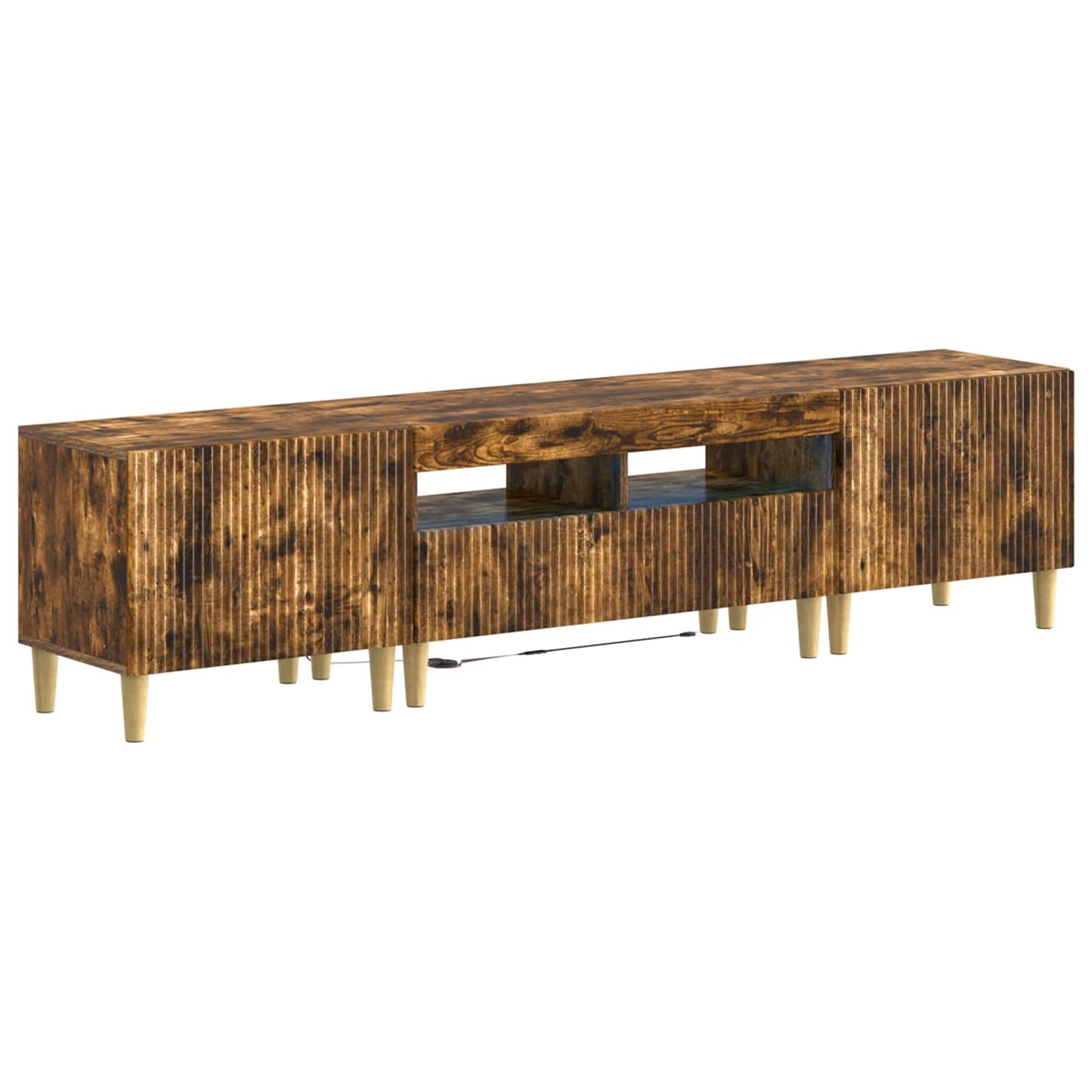 5 Piece LED TV Cabinet Smoked Oak Engineered Wood