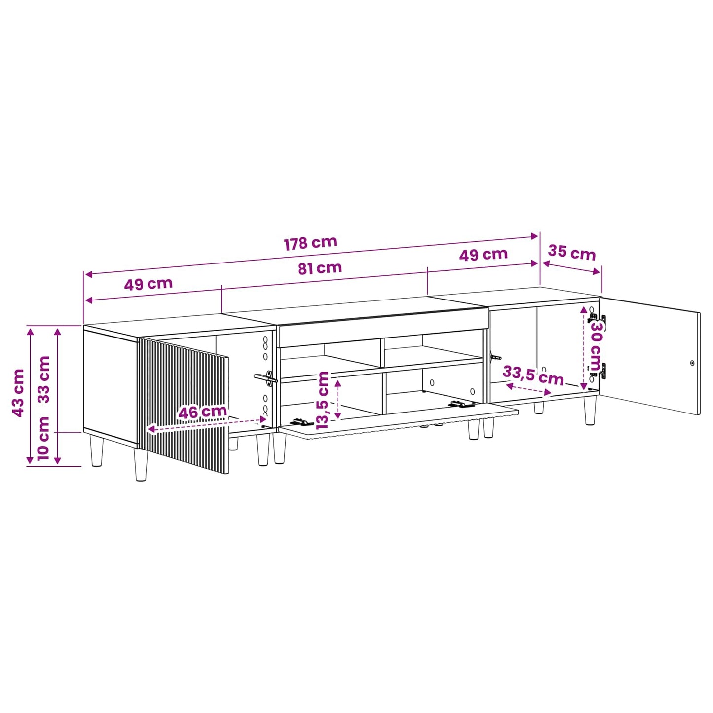 5 Piece LED TV Cabinet Grey Sonoma Engineered Wood