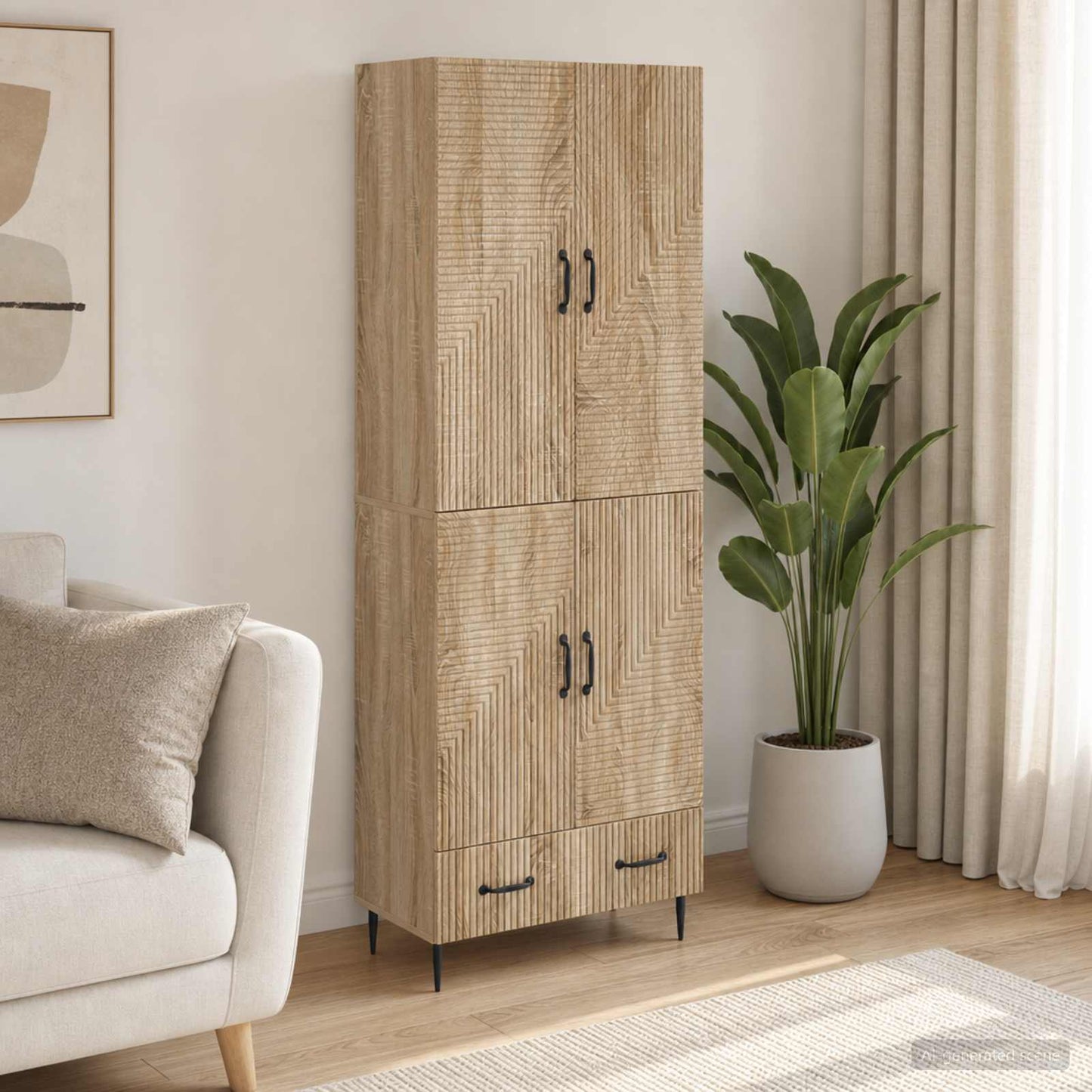 Cabinet Set 2 pcs 66 x 34.5 x 95 cm Engineered Wood
