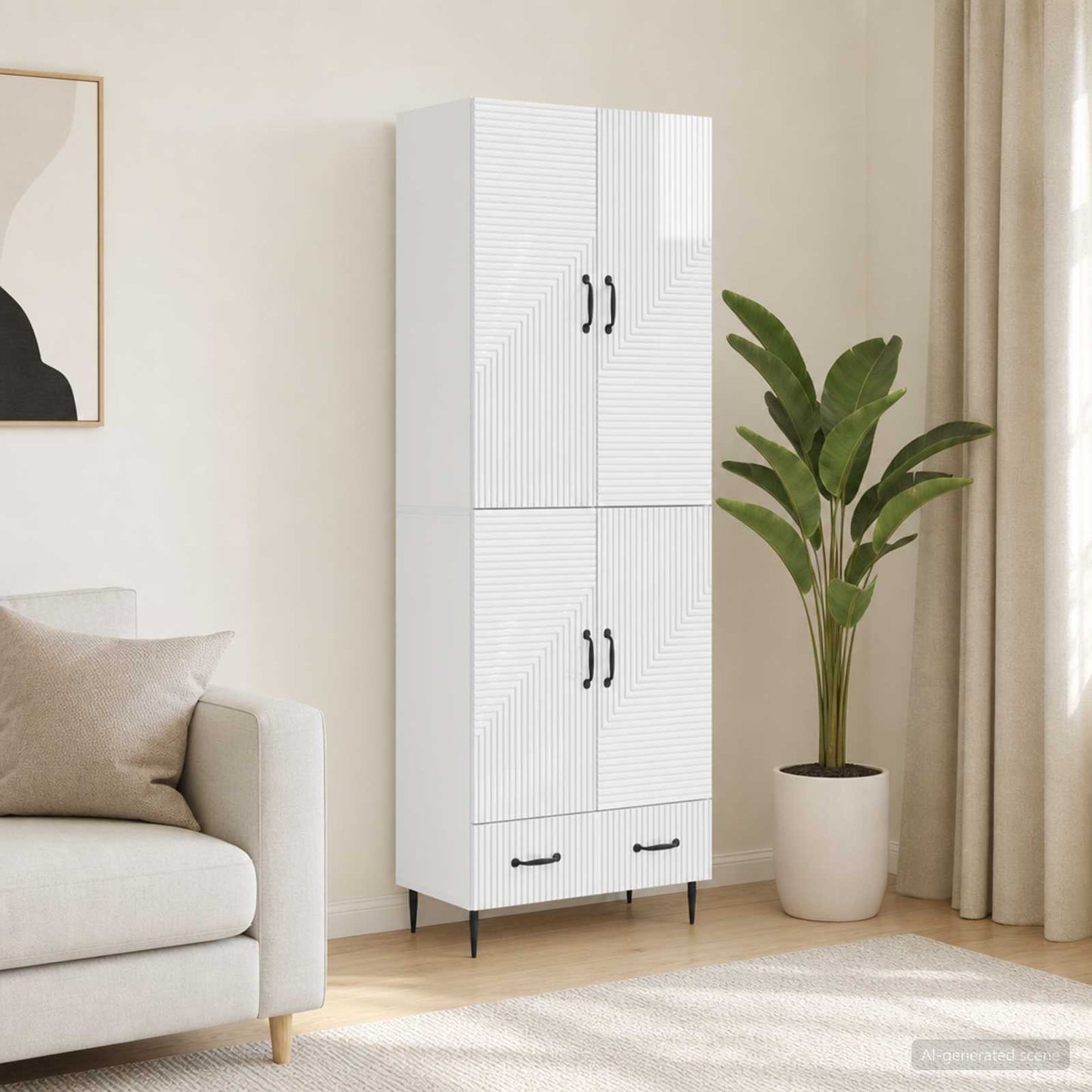 Cabinet Set 2 pcs 66 x 34.5 x 95 cm Engineered Wood